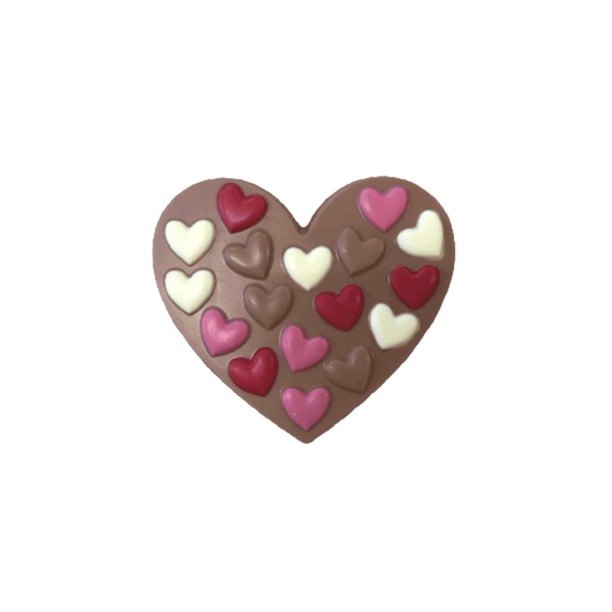 Elvee Chocolade hart met gekleurde hartjes