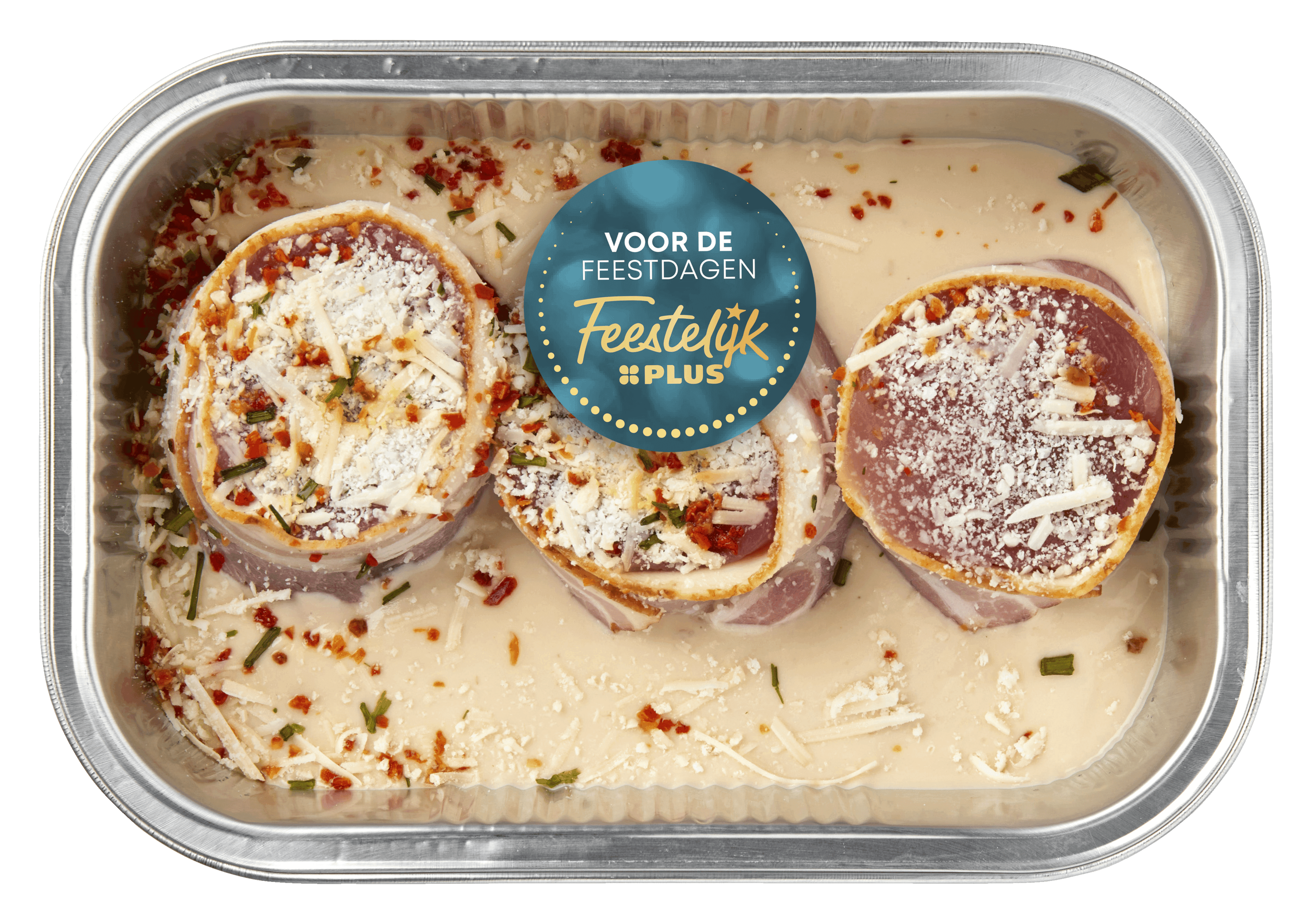 Feestelijk PLUS Varkenshaas spek en kaas