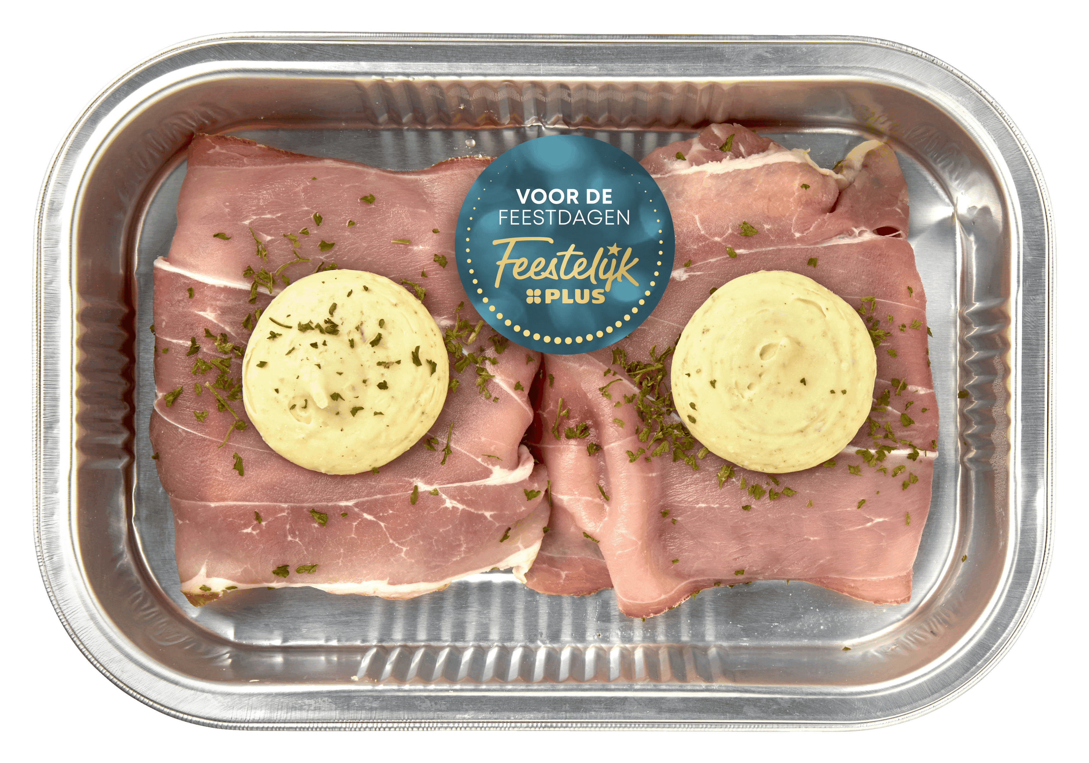 Feestelijk PLUS Ovenschotel varkensfiletlapje rauw ham