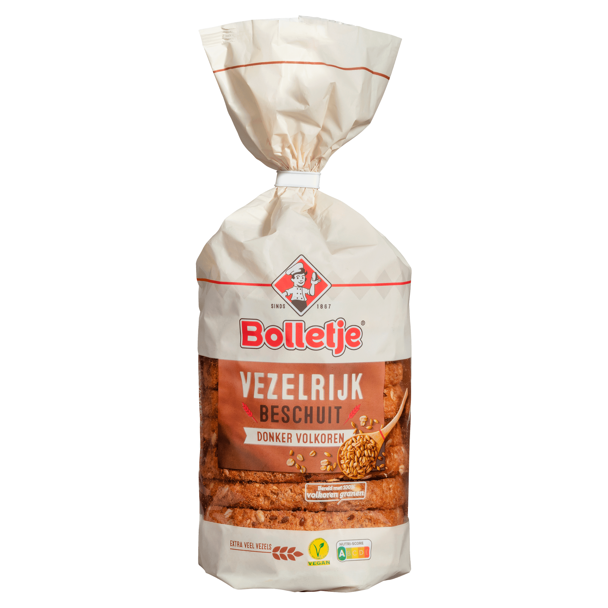 Bolletje Vezelrijk beschuit donker volkoren