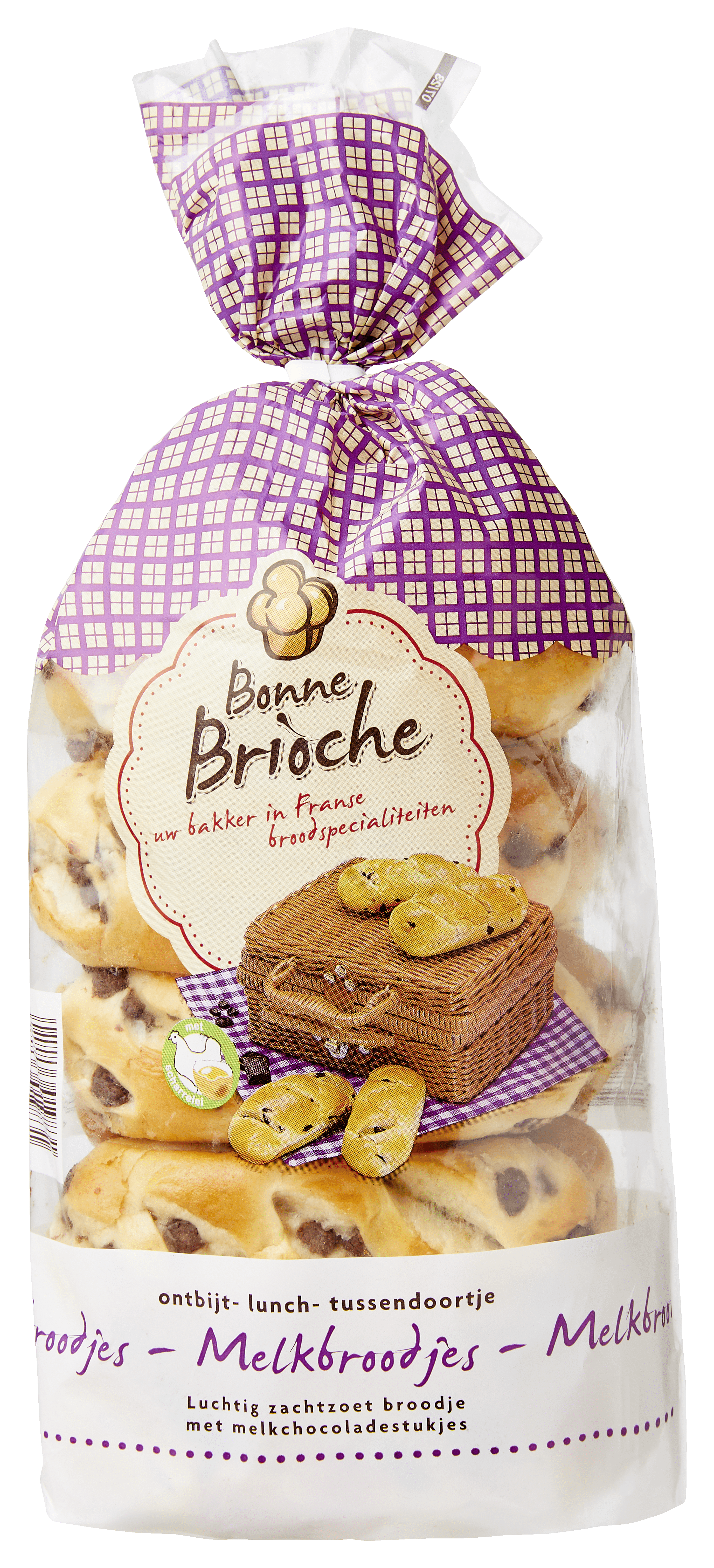 Bonne Brioche Melkbroodjes met stukjes chocolade