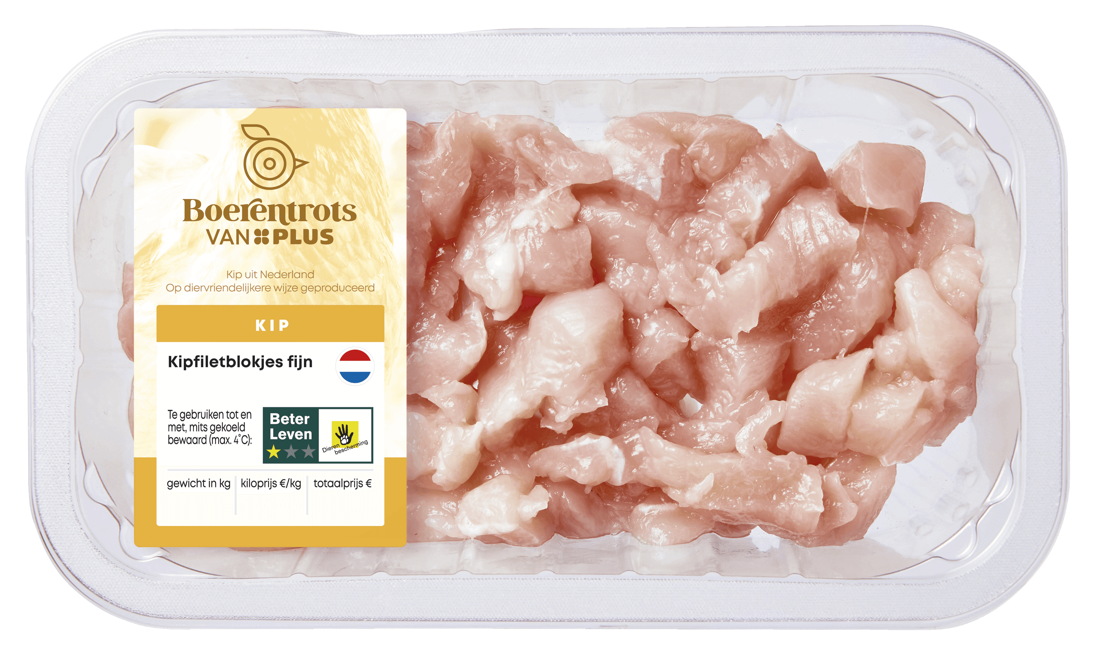 PLUS Boerentrots Kipfiletblokjes fijn