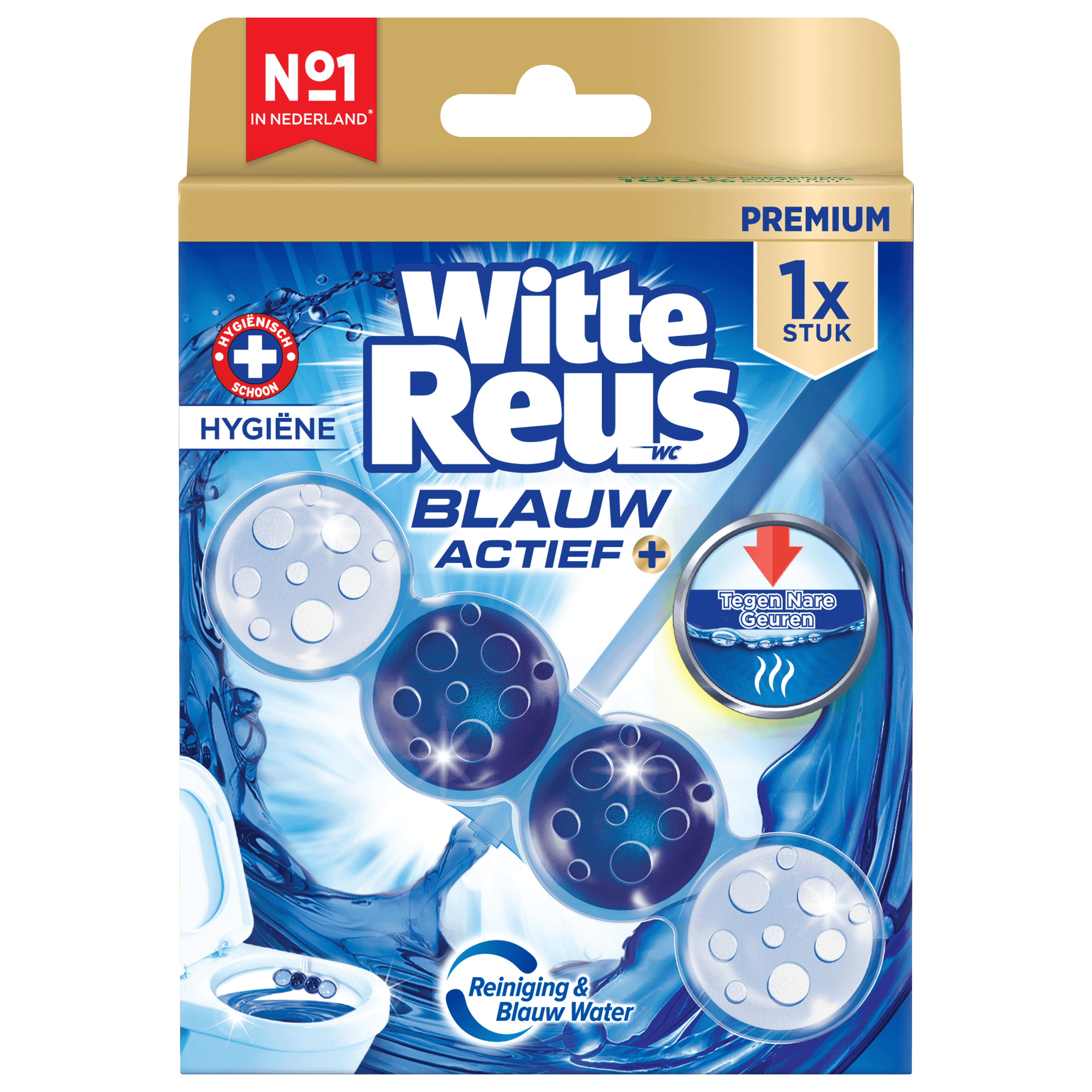 Witte Reus Toiletblok Blauw Actief Hygien