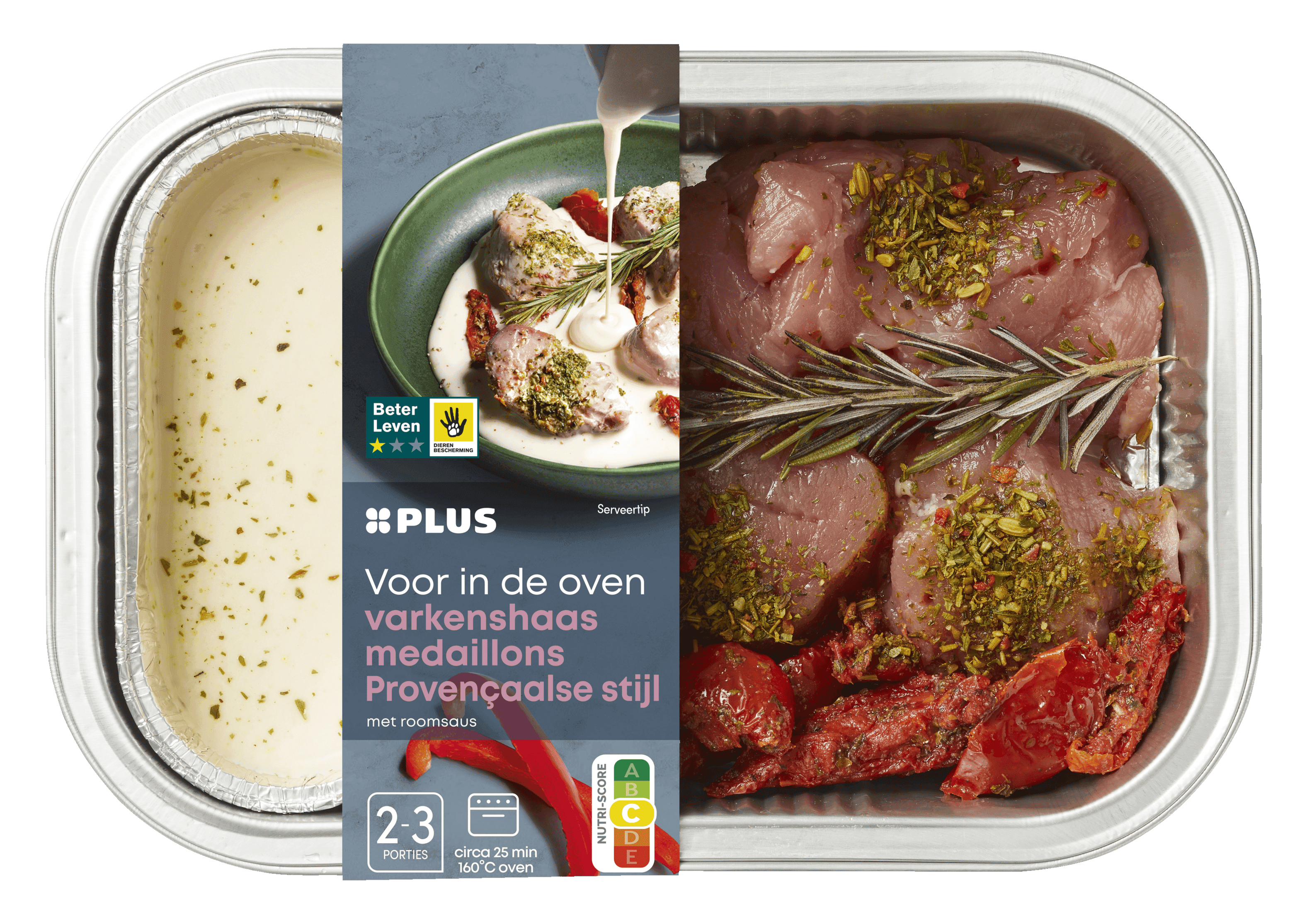 PLUS Ovenschotel varkenshaasmedaillons