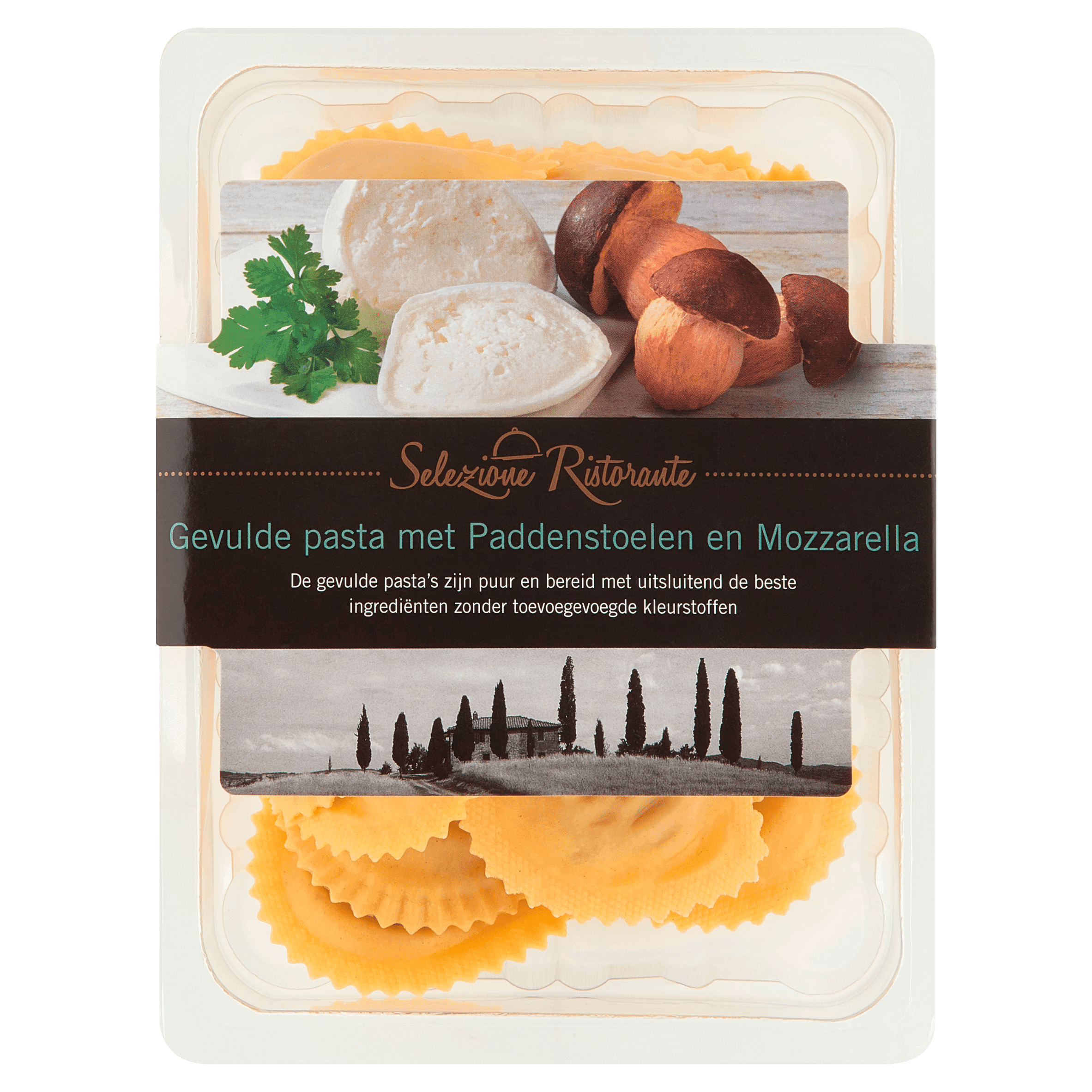 Selezione Ristorante Gevulde pasta paddenstoelen mozzarella