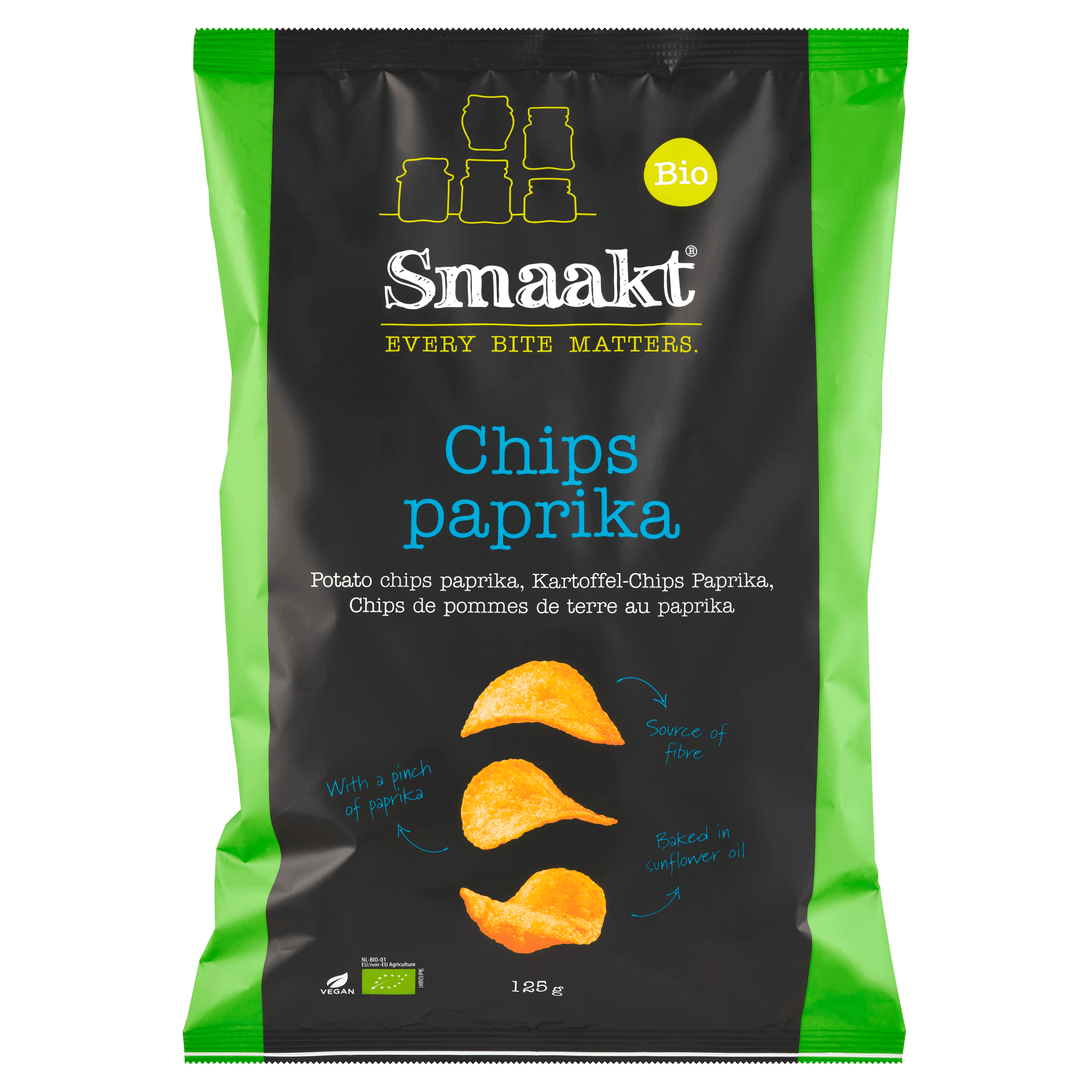 Smaakt Aardappelchips paprika bio