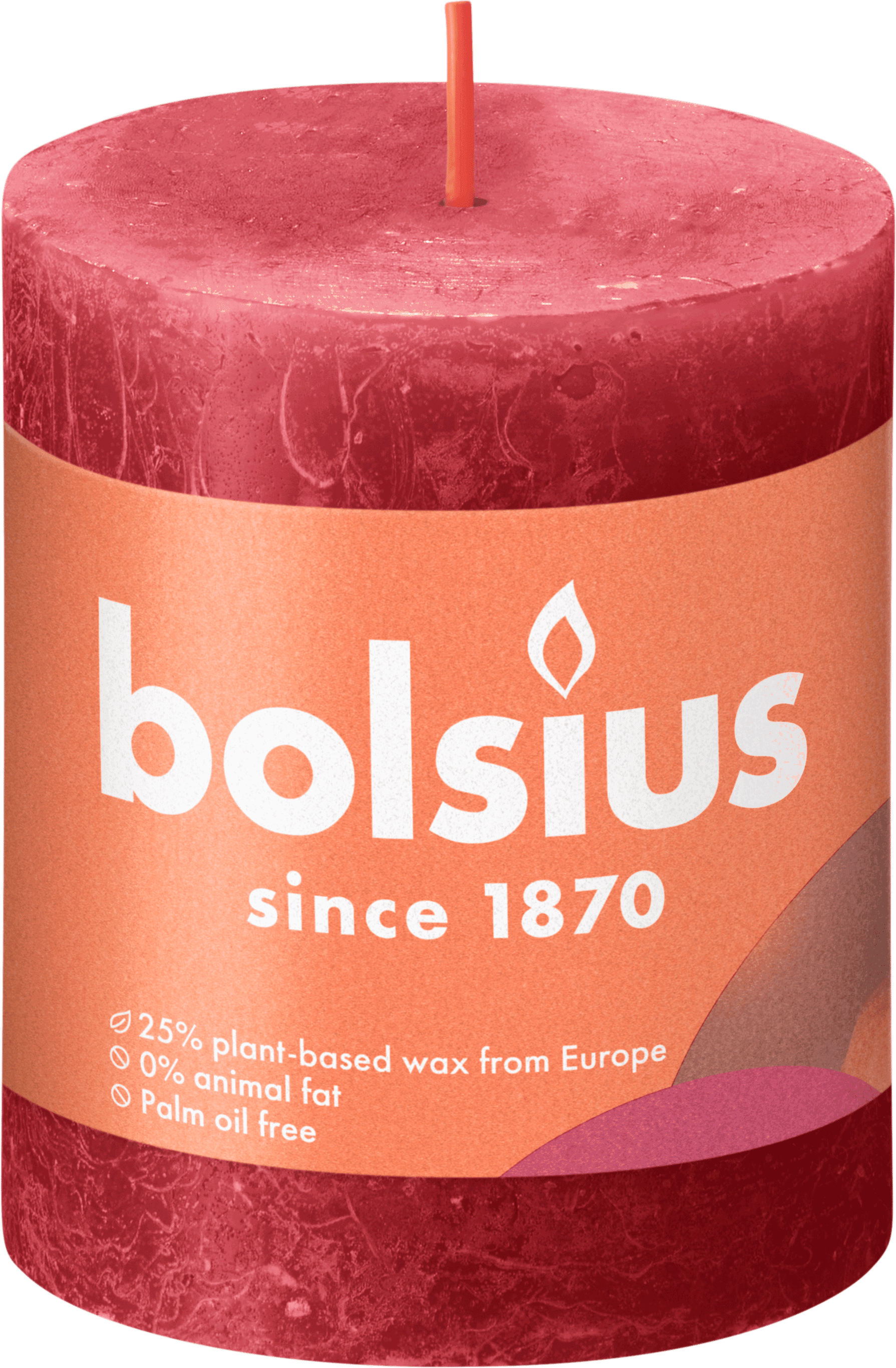 Bolsius Rustiek Shine 8cm Delicate Red