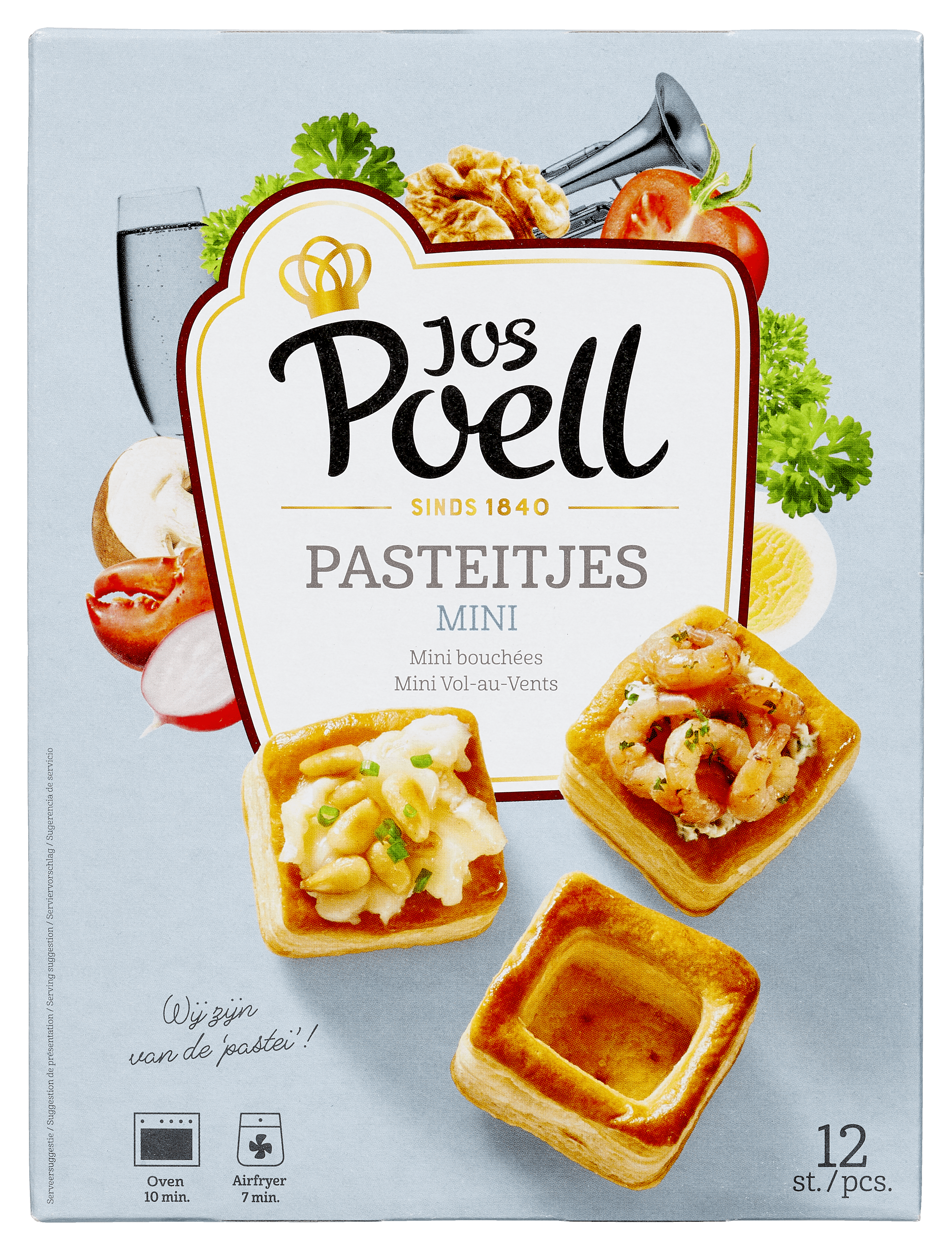 Jos Poell Mini pasteibakjes vierkant