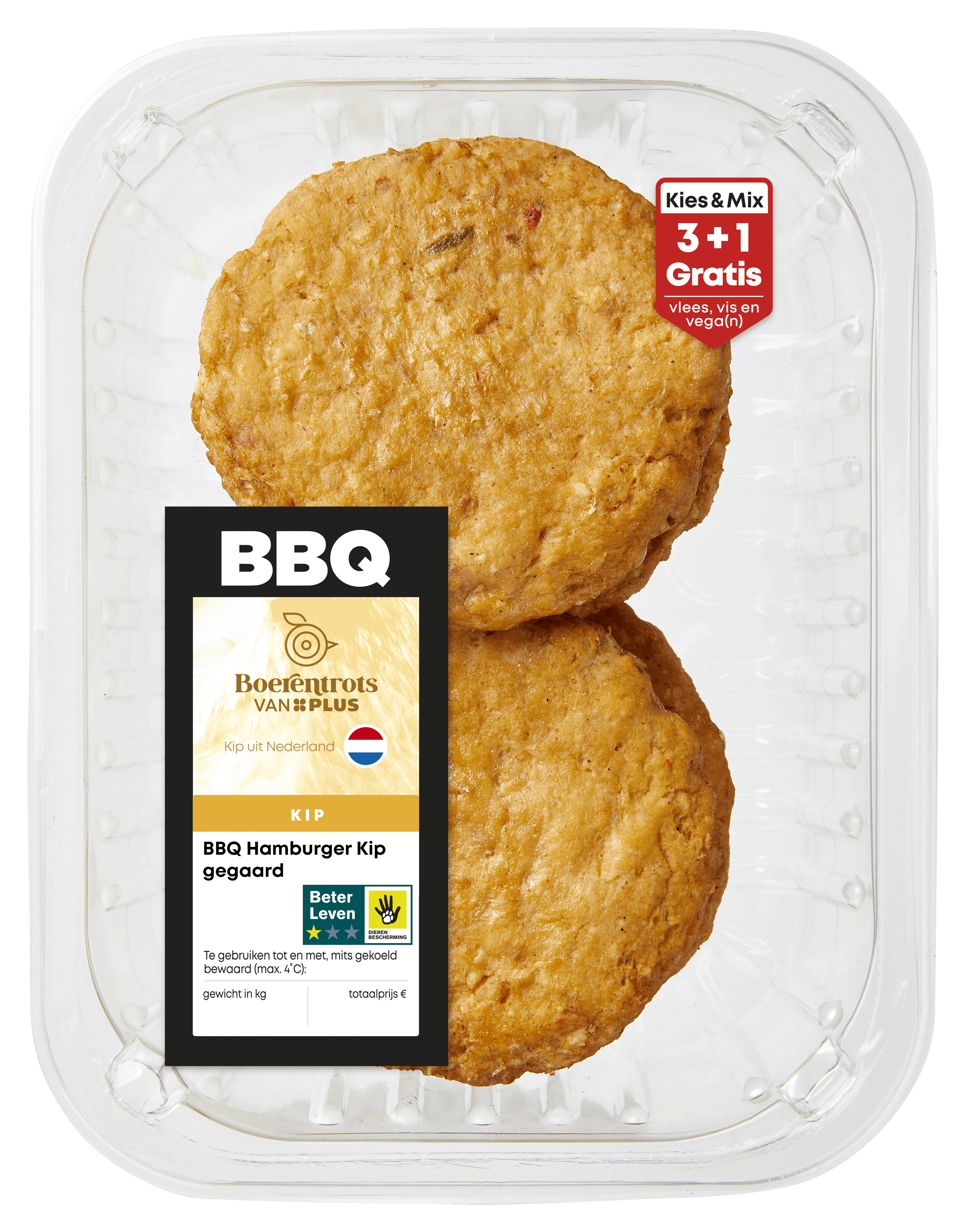 PLUS Boerentrots BBQ Hamburger Kip gegaard