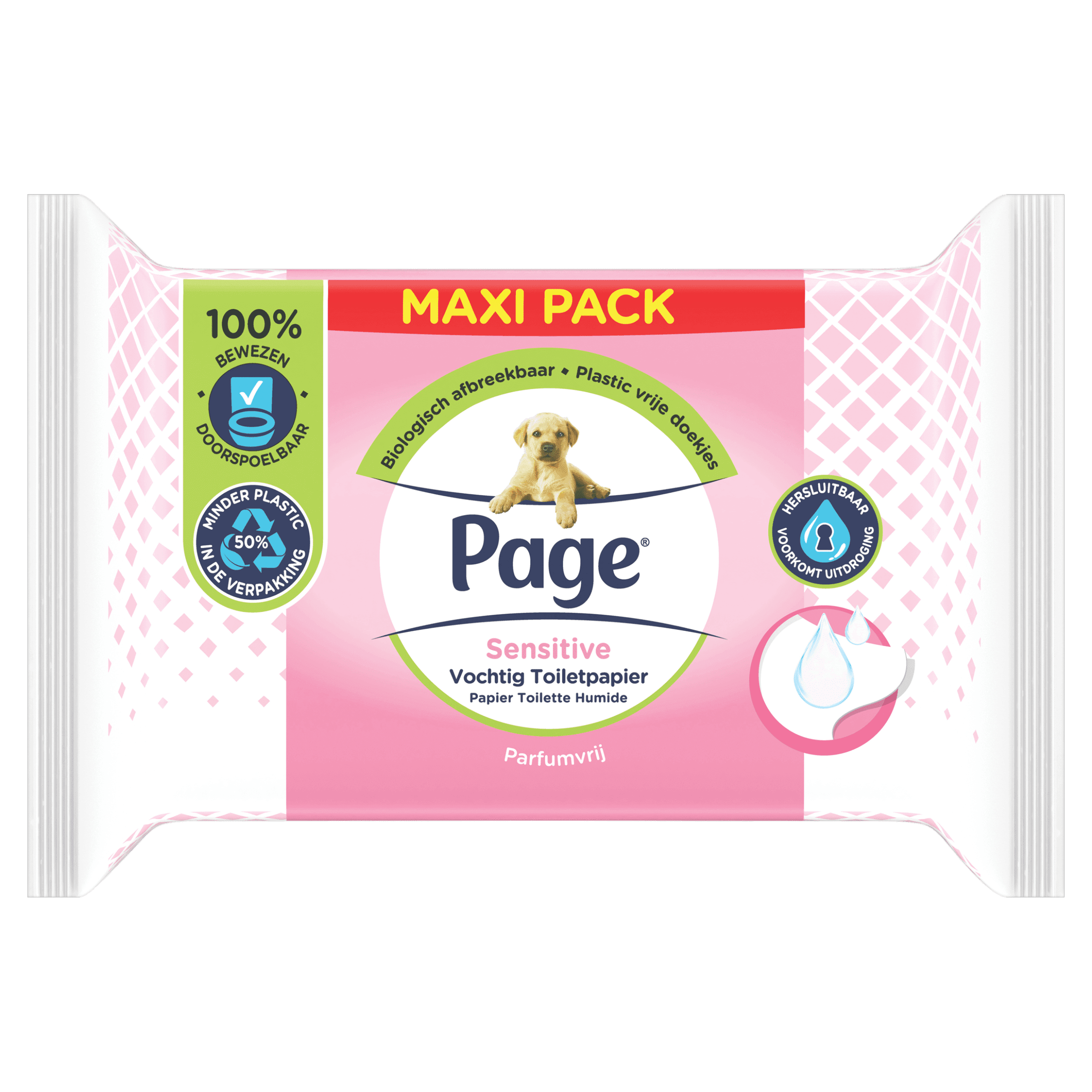 Page Sensitive vochtig wc papier maxi