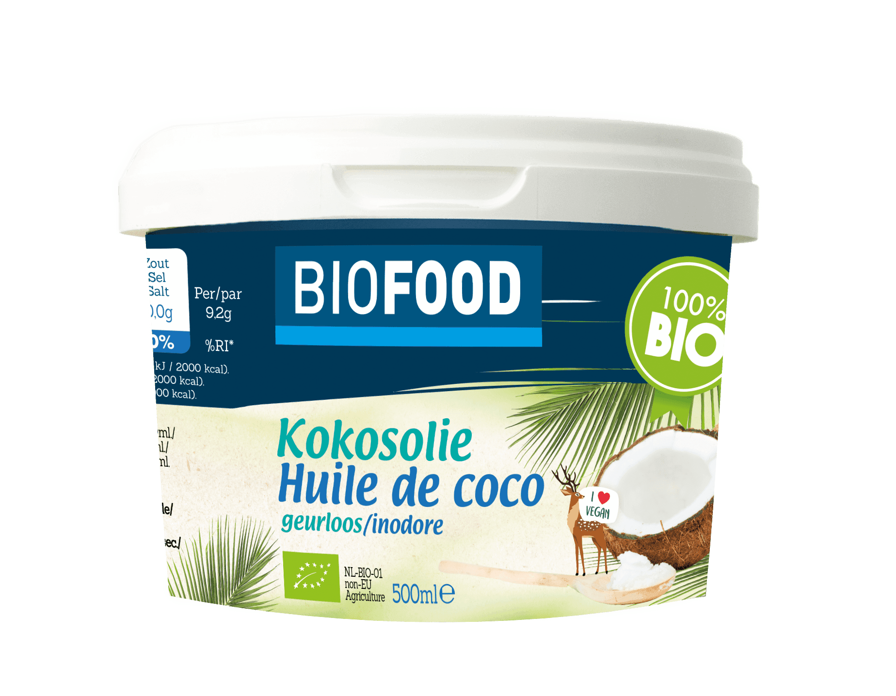 Biofood Kokosolie gebleekt bio