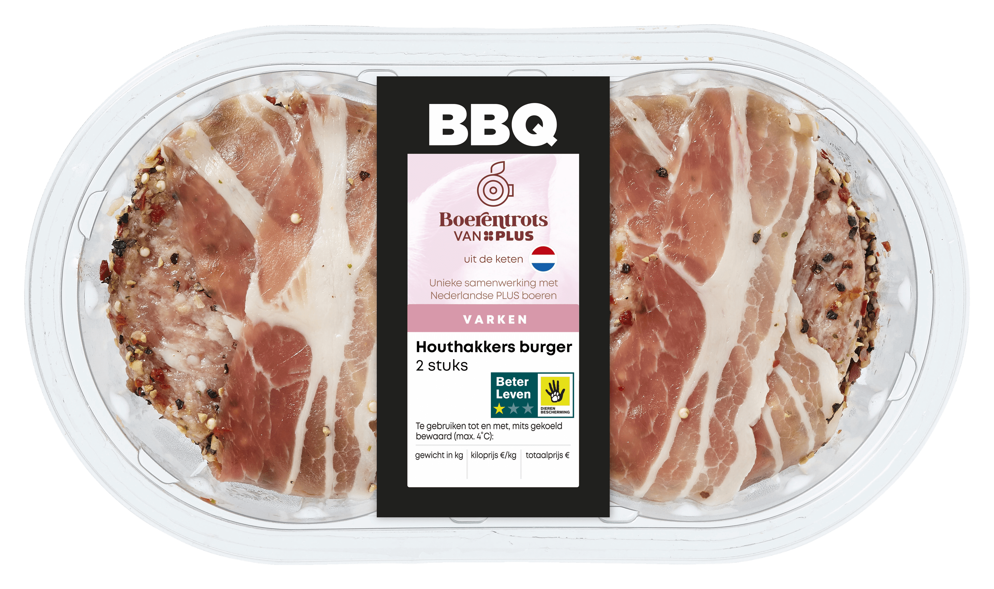 PLUS Boerentrots Houthakkers burger 2 stuks