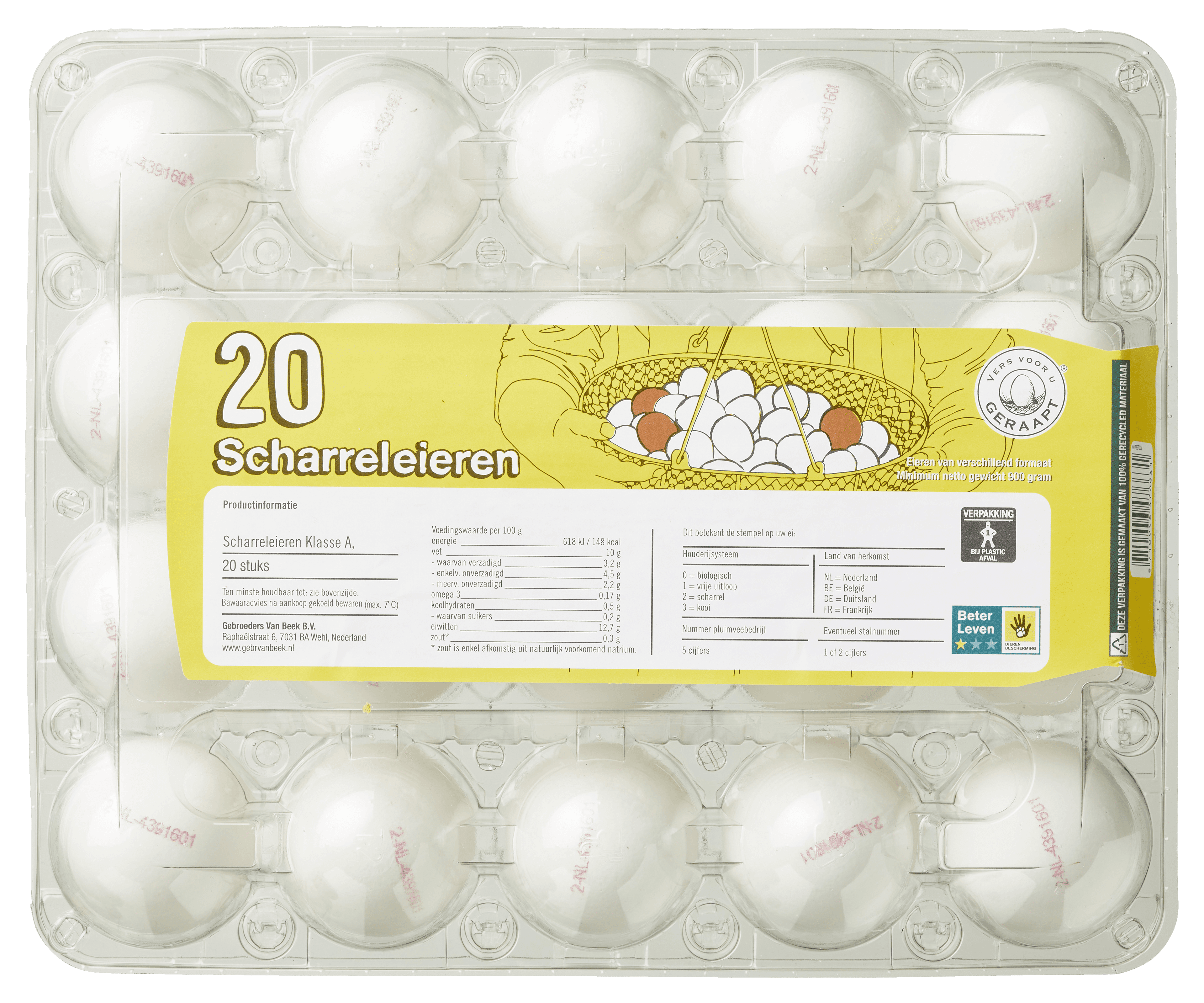 Neutraal Scharreleieren s/m 20 stuks