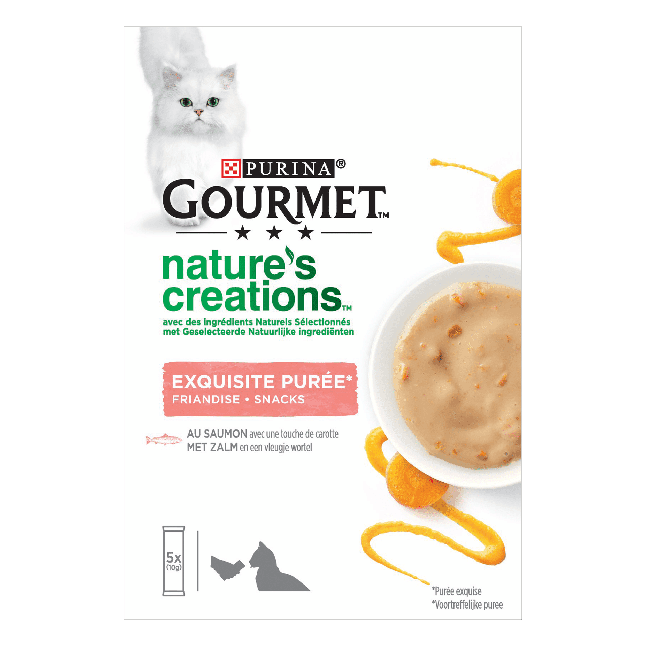 Gourmet Puree kattensnacks met zalm & pompoen