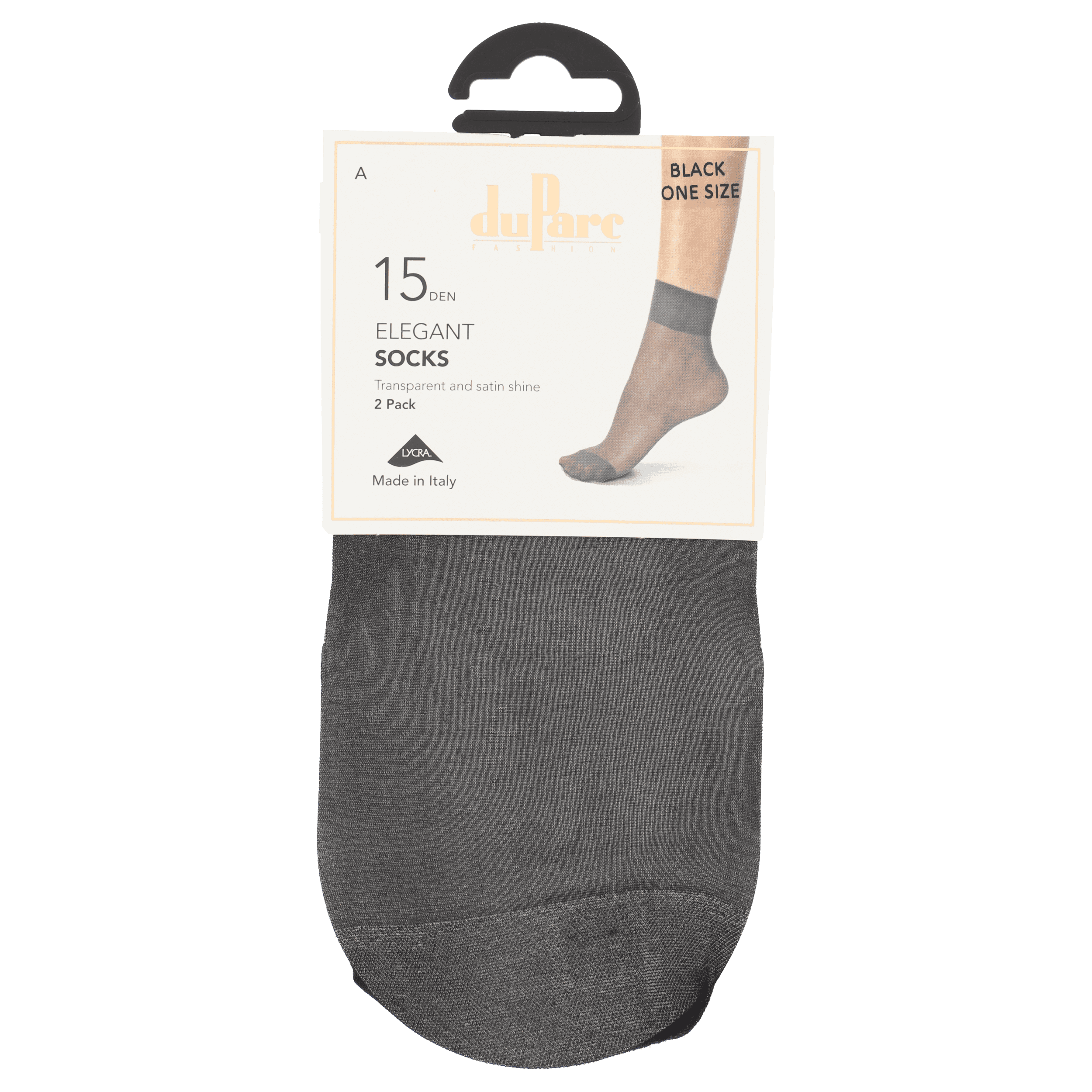 DuParc Sok Lycra 15D zwart 2p