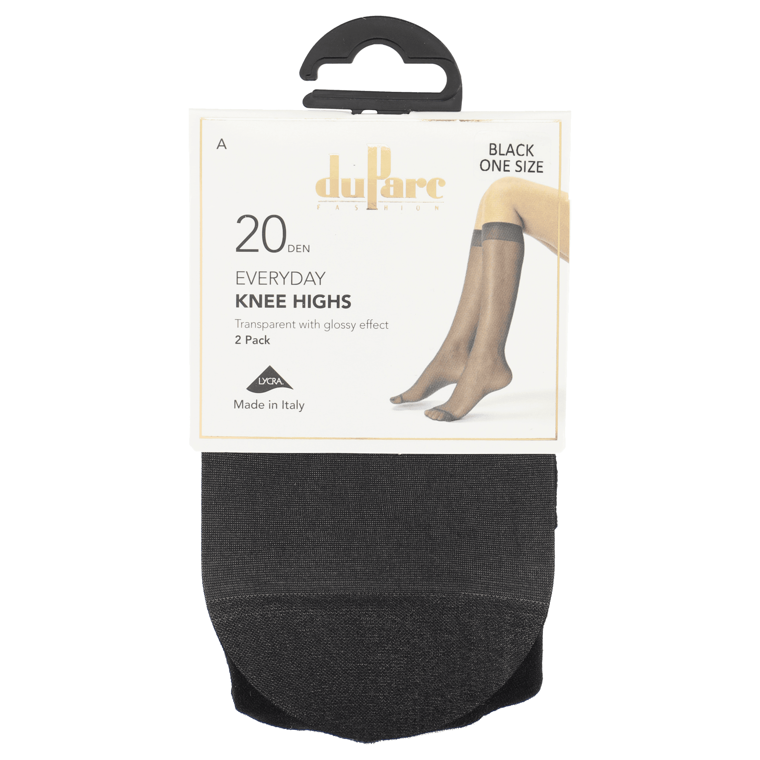 DuParc Kniekous Lycra 20D zwart 2p