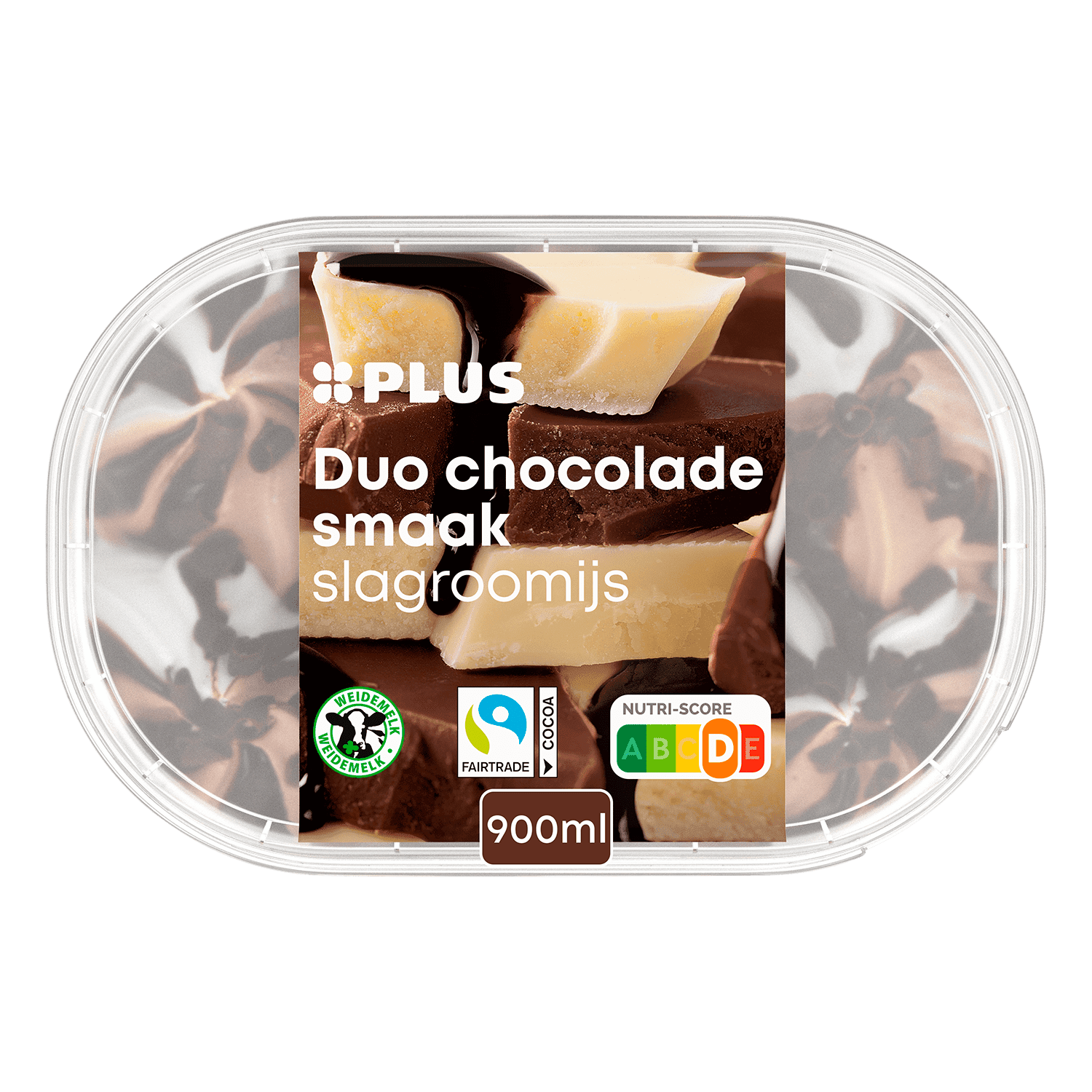 PLUS slagroomijs duo chocolade