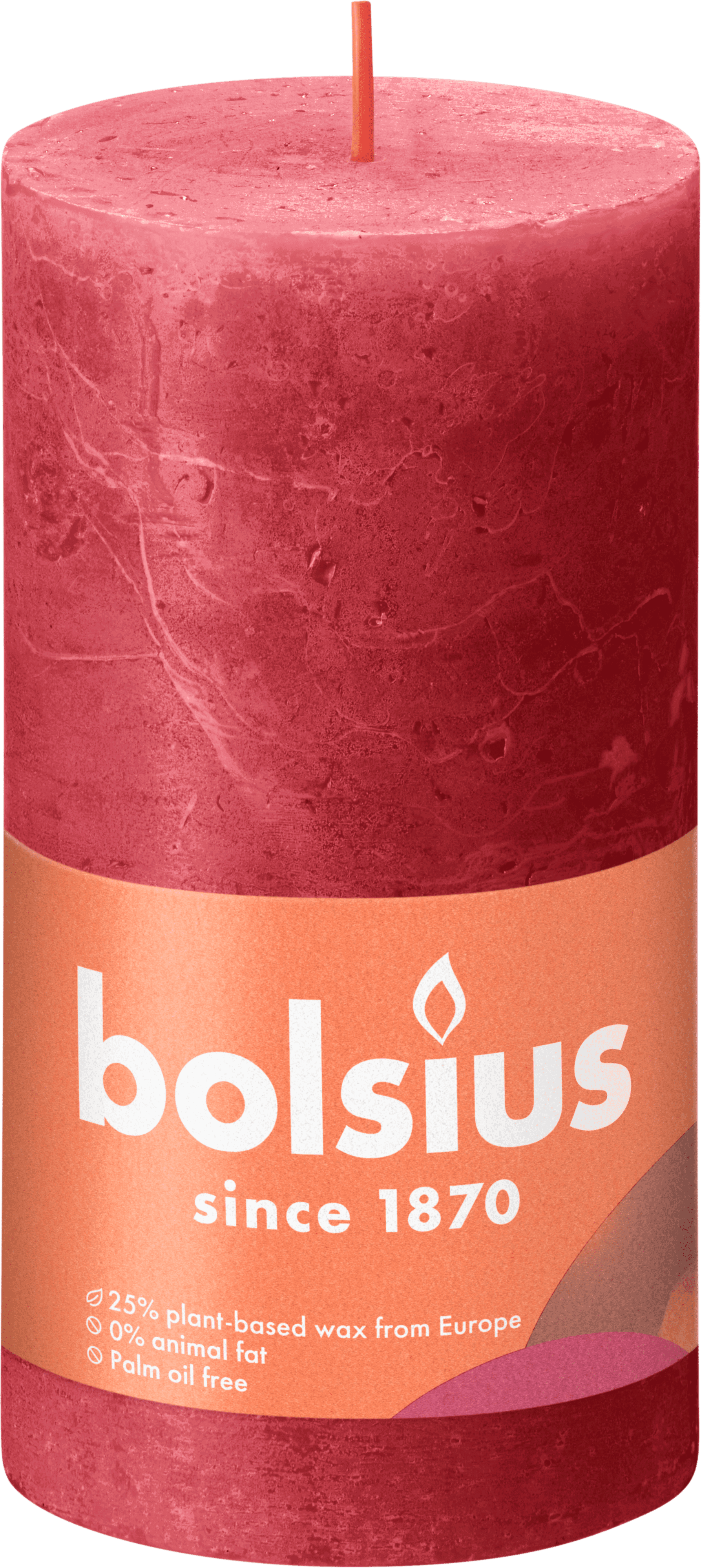 Bolsius Rustiek Shine 13cm Delicate Red