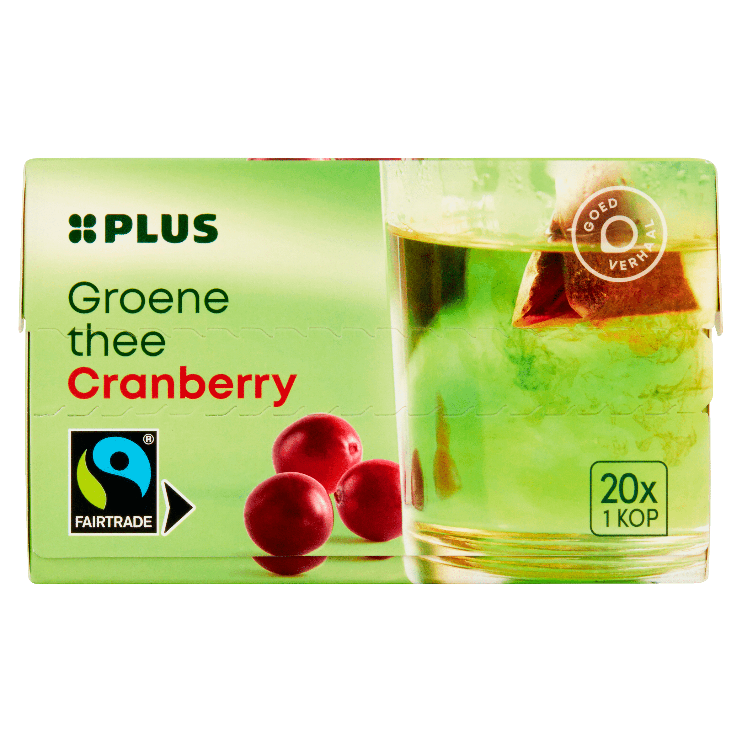 PLUS Groene Thee Cranberry Fairtrade