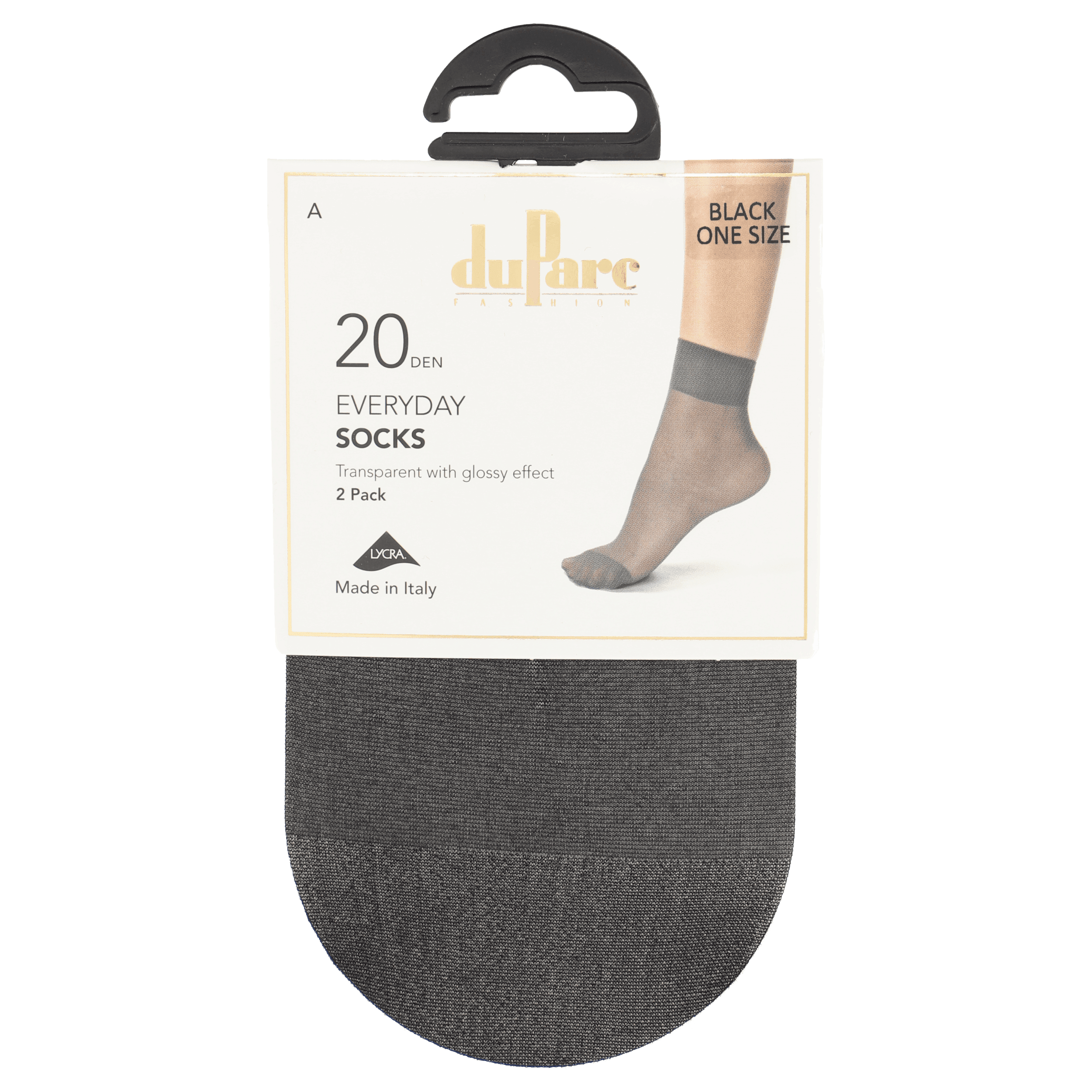 DuParc Sok Lycra 20D zwart 2p