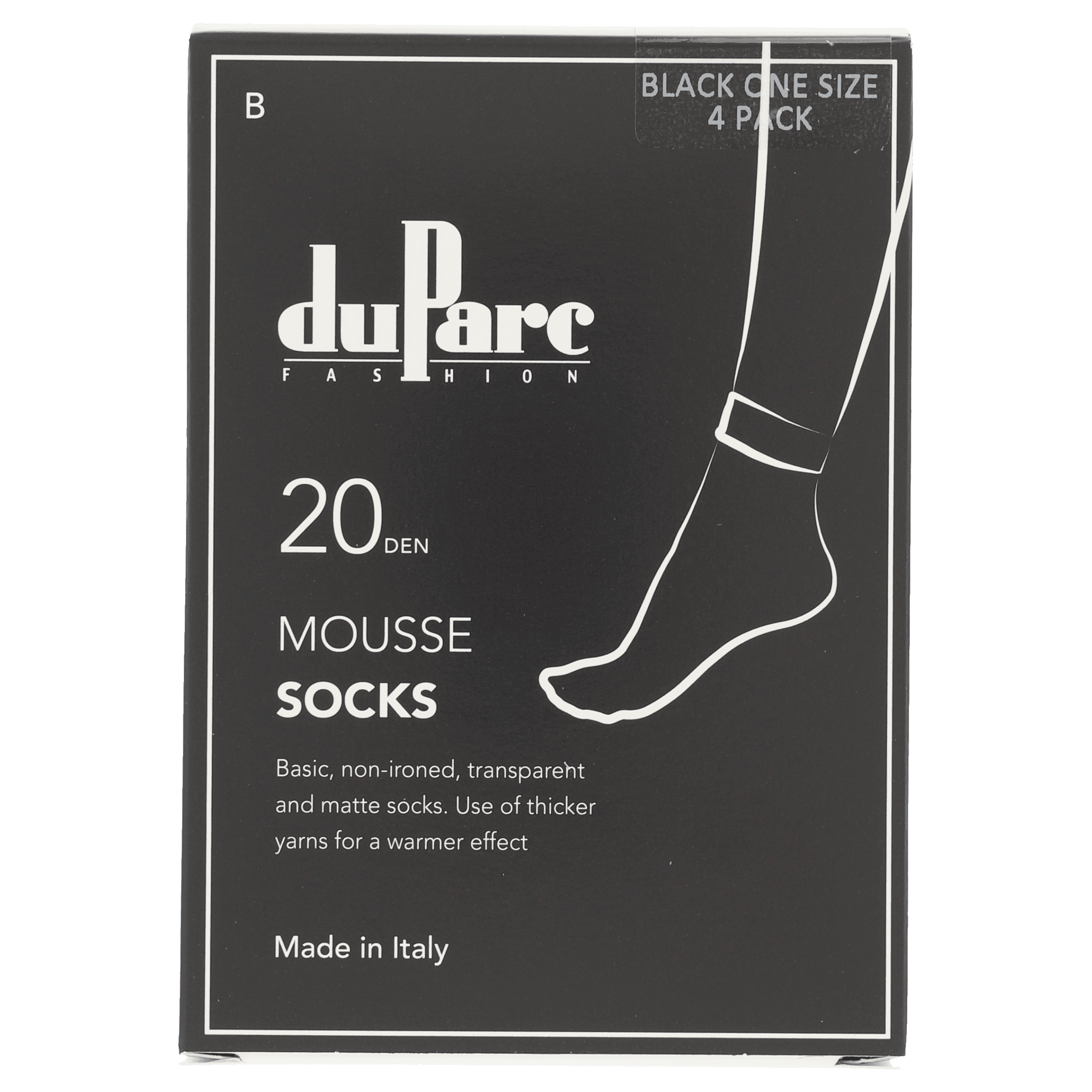 DuParc BASIC sok Mousse 20D zwart/4p