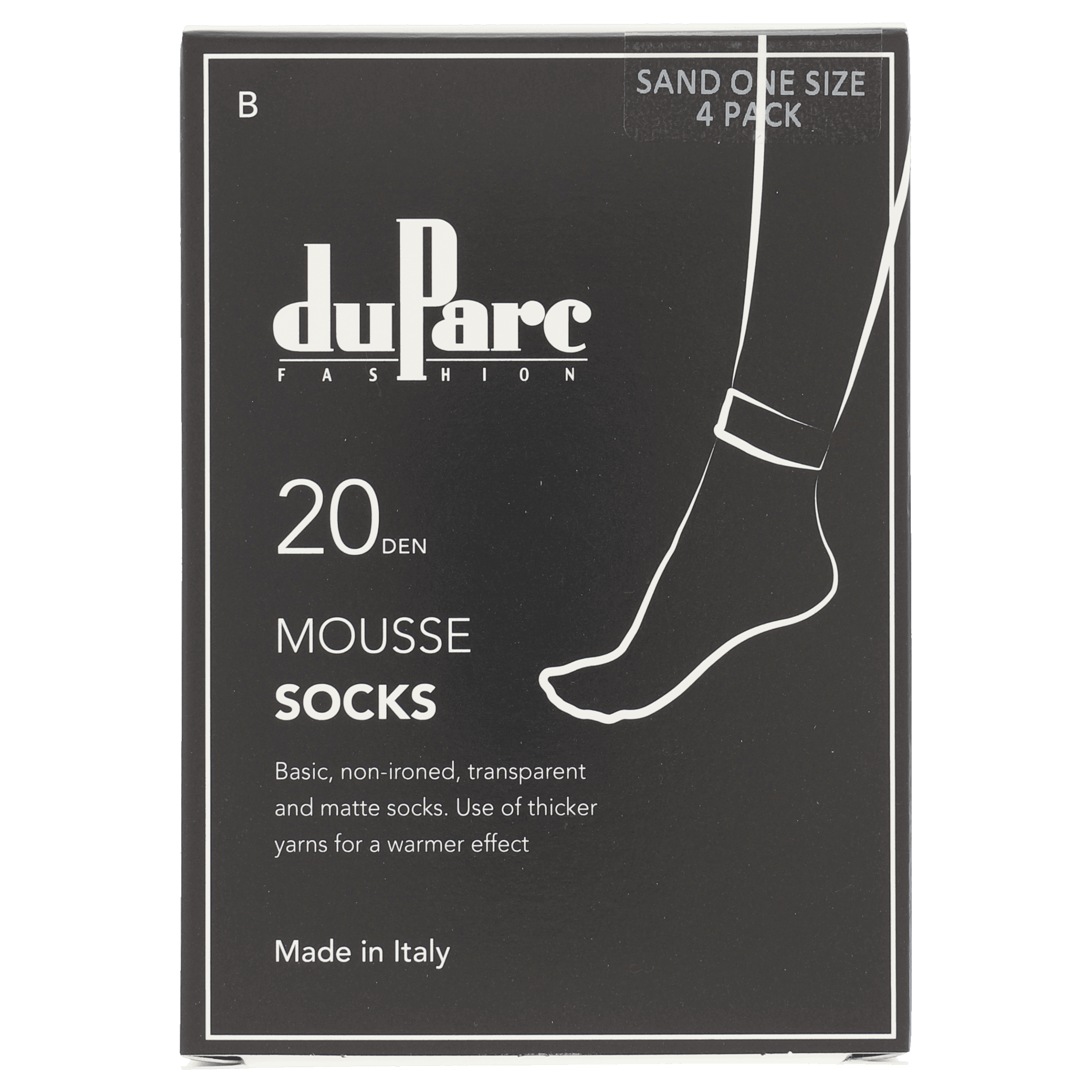 DuParc BASIC sok Mousse 20D sand/4p