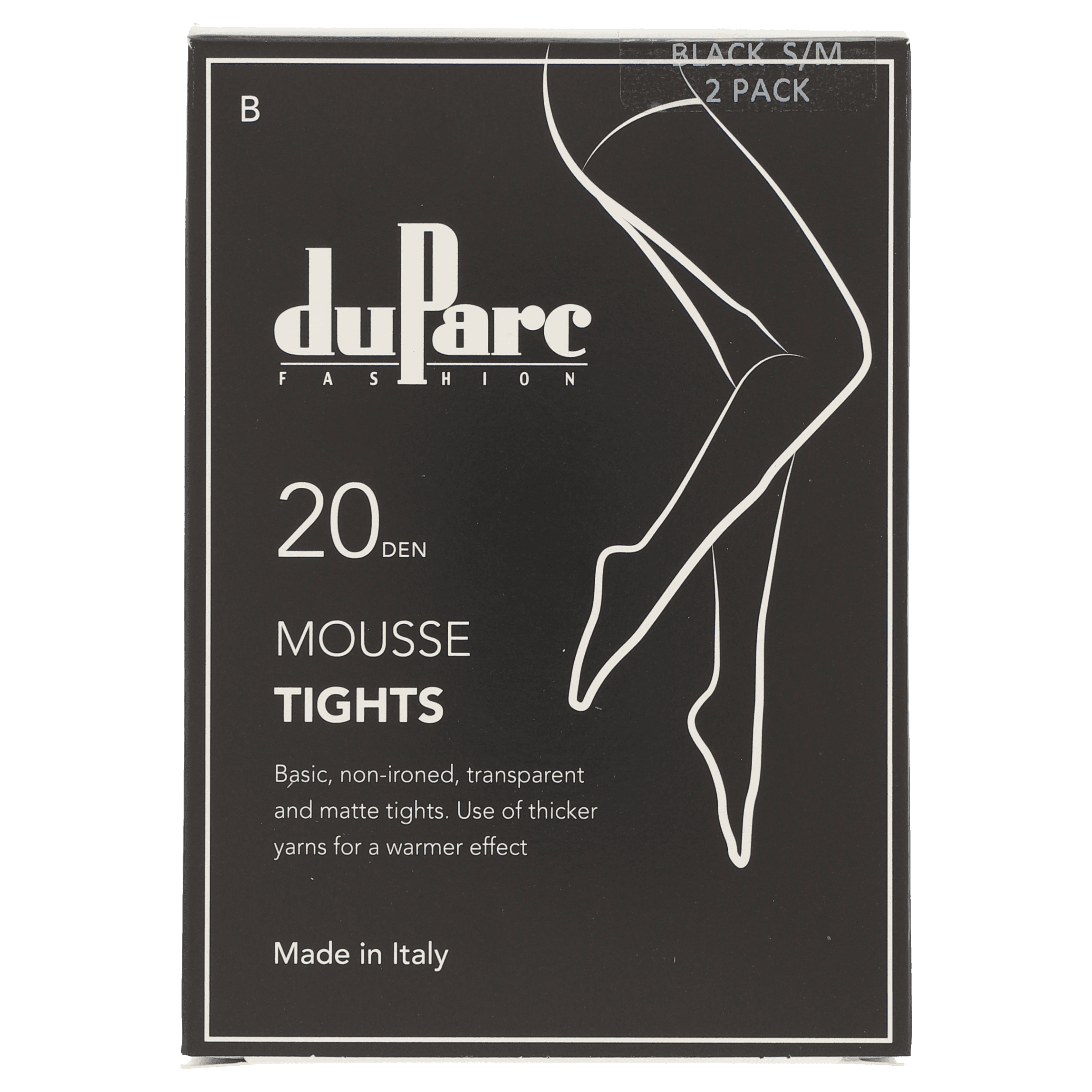 DuParc BASIC panty Mousse 20D zwart SM /2p