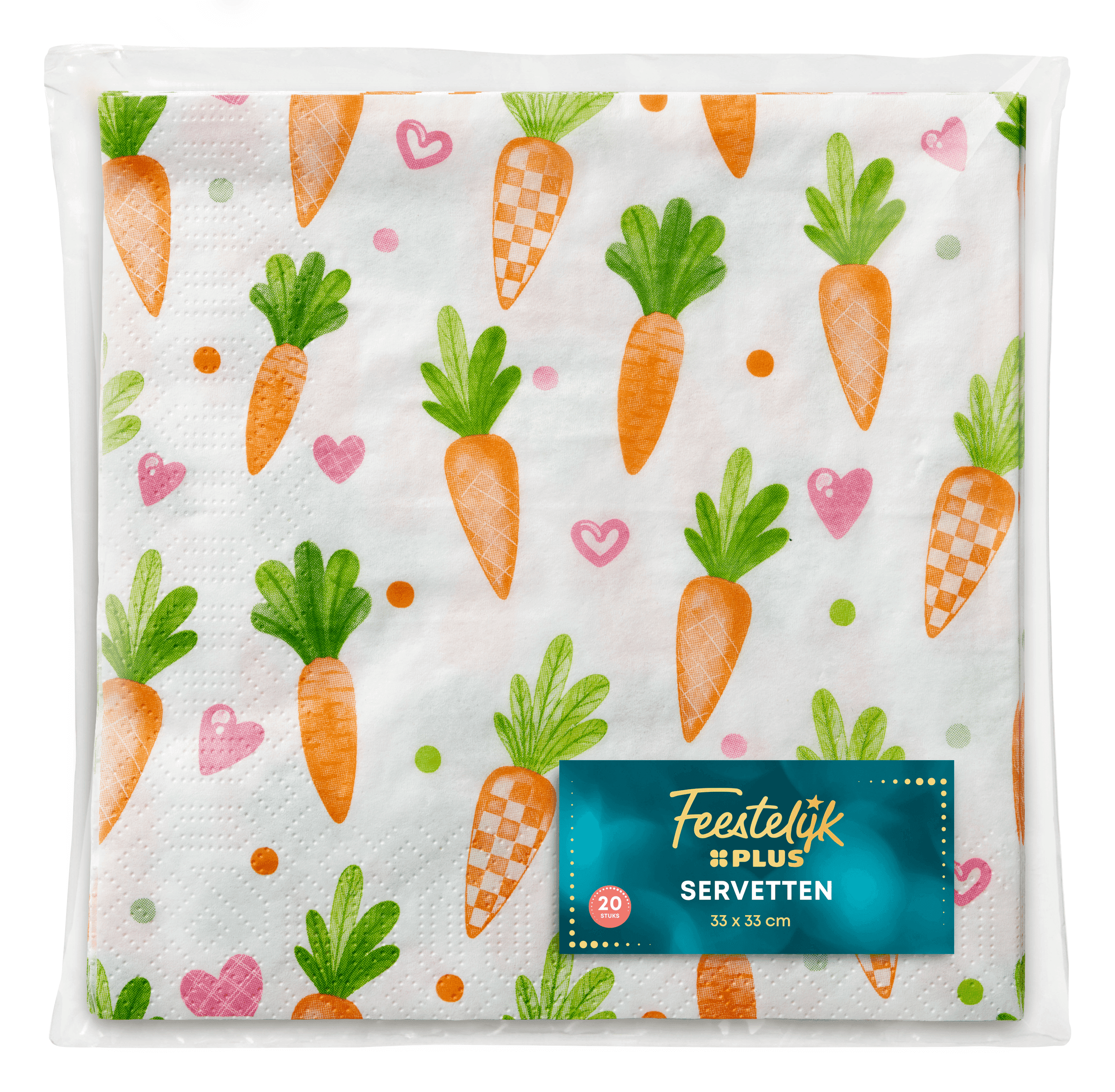 Feestelijk PLUS Pasen servet Worteltjes