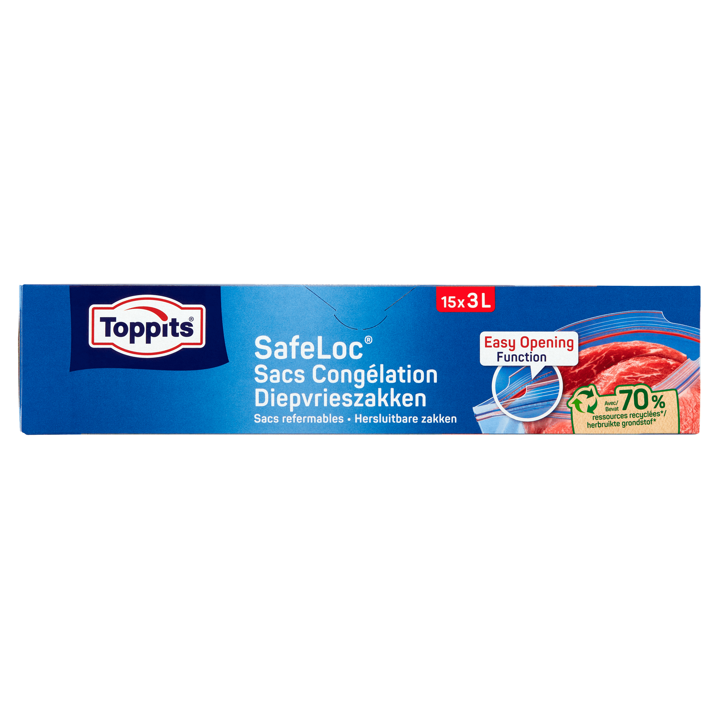 Toppits Safeloc Zip Diepvrieszakken 3L
