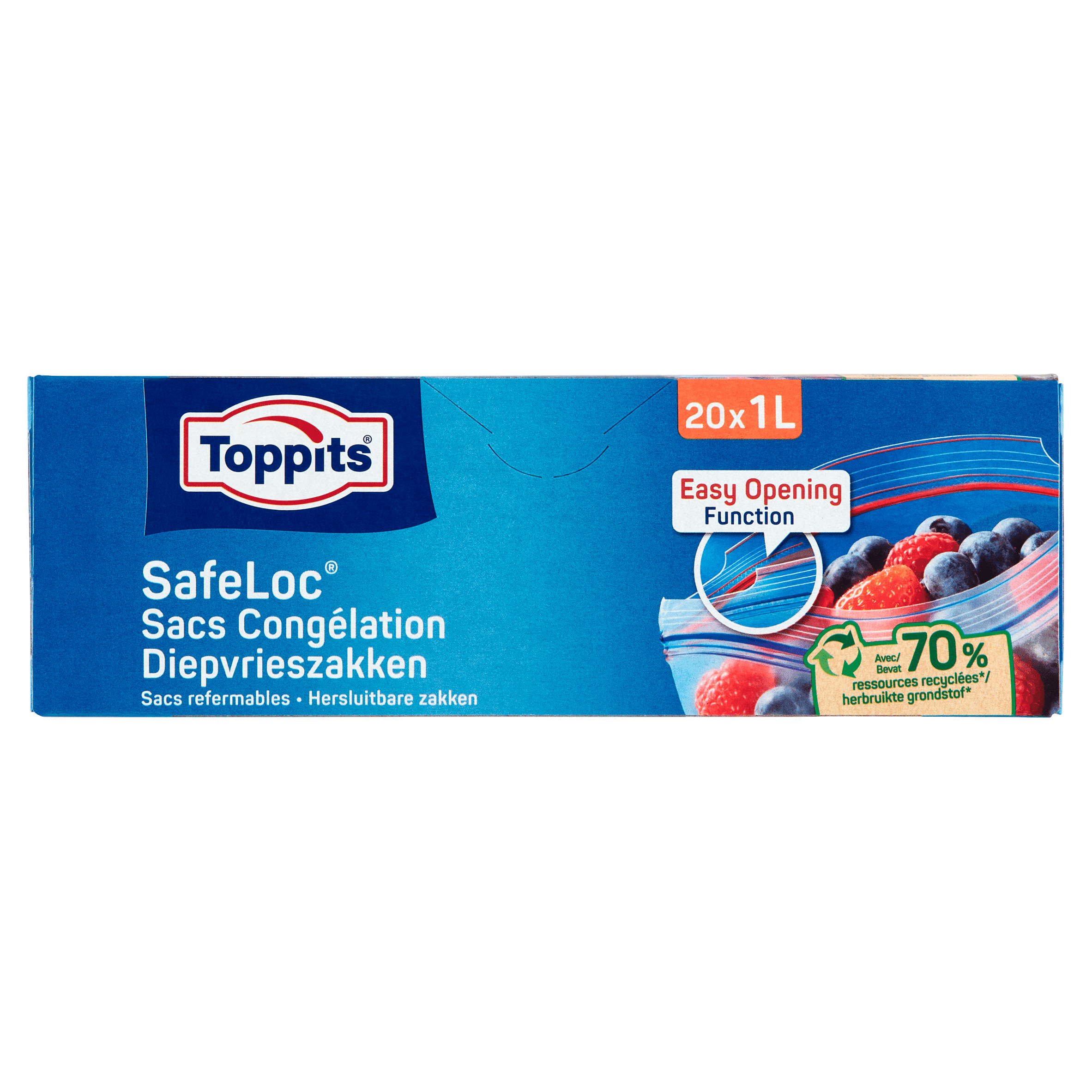 Toppits Safeloc Zip Diepvrieszakken 1L