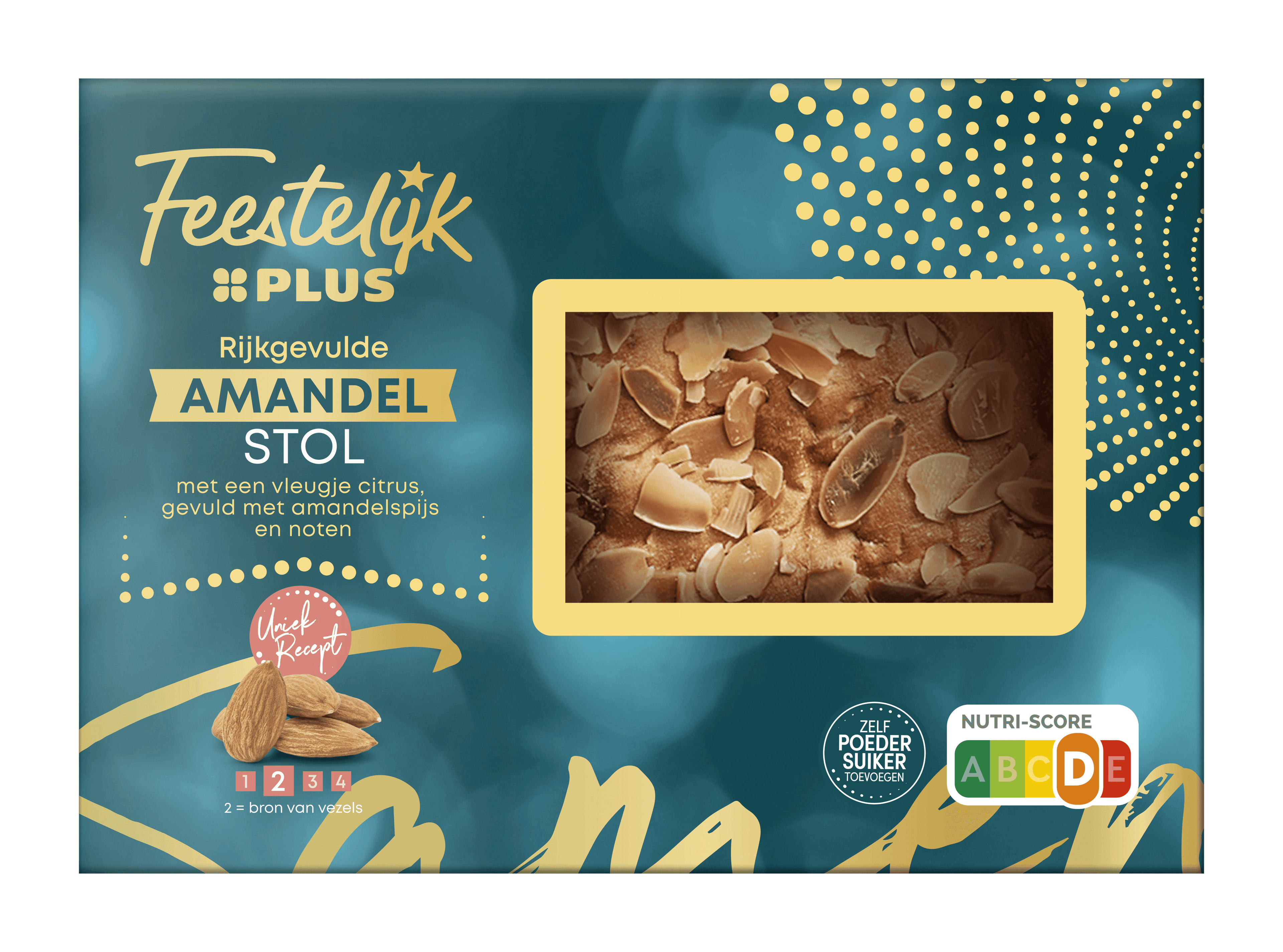 Feestelijk PLUS Rijkgevulde amandelstol