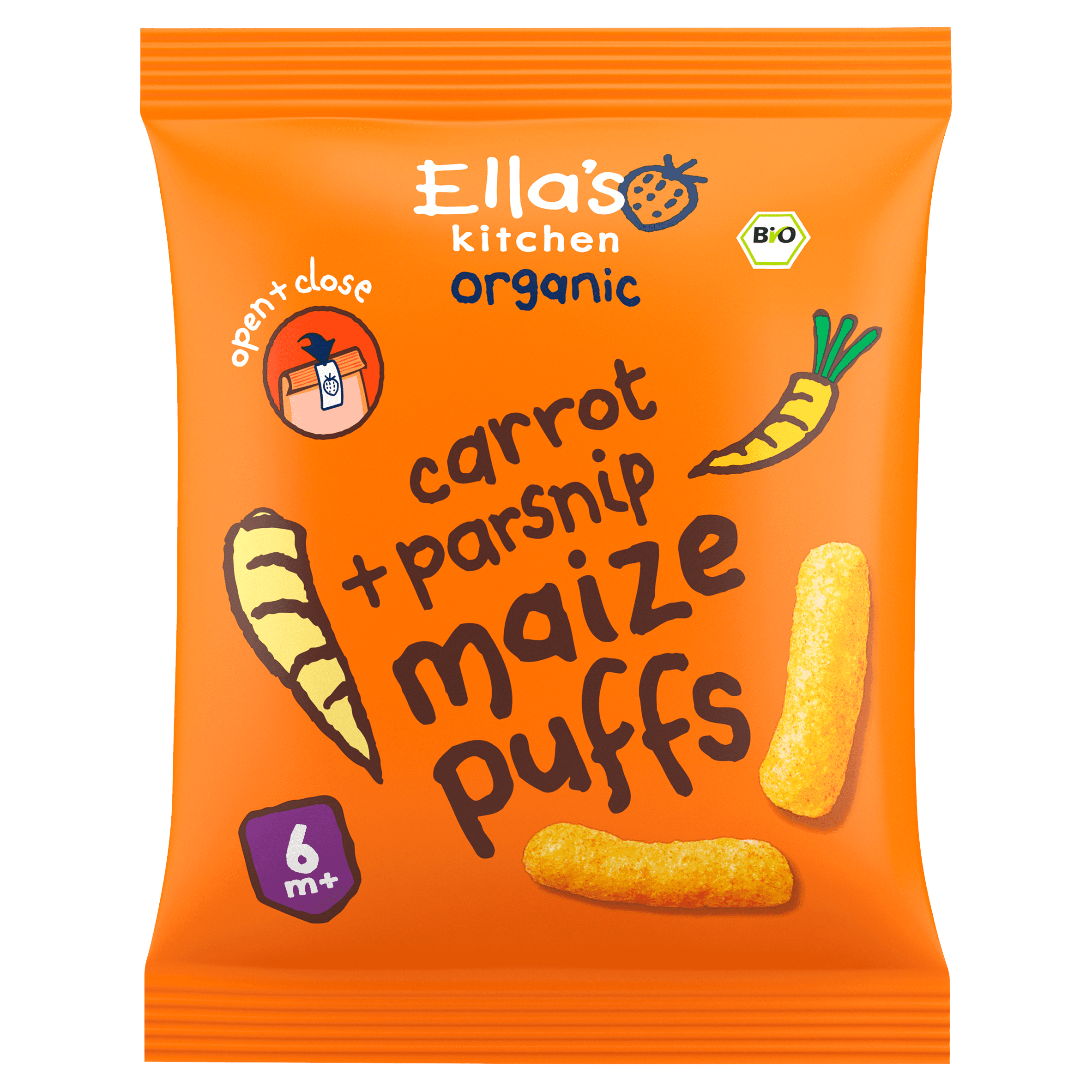 Ella's Kitchen 6+ Maize puffs carrot parsnip