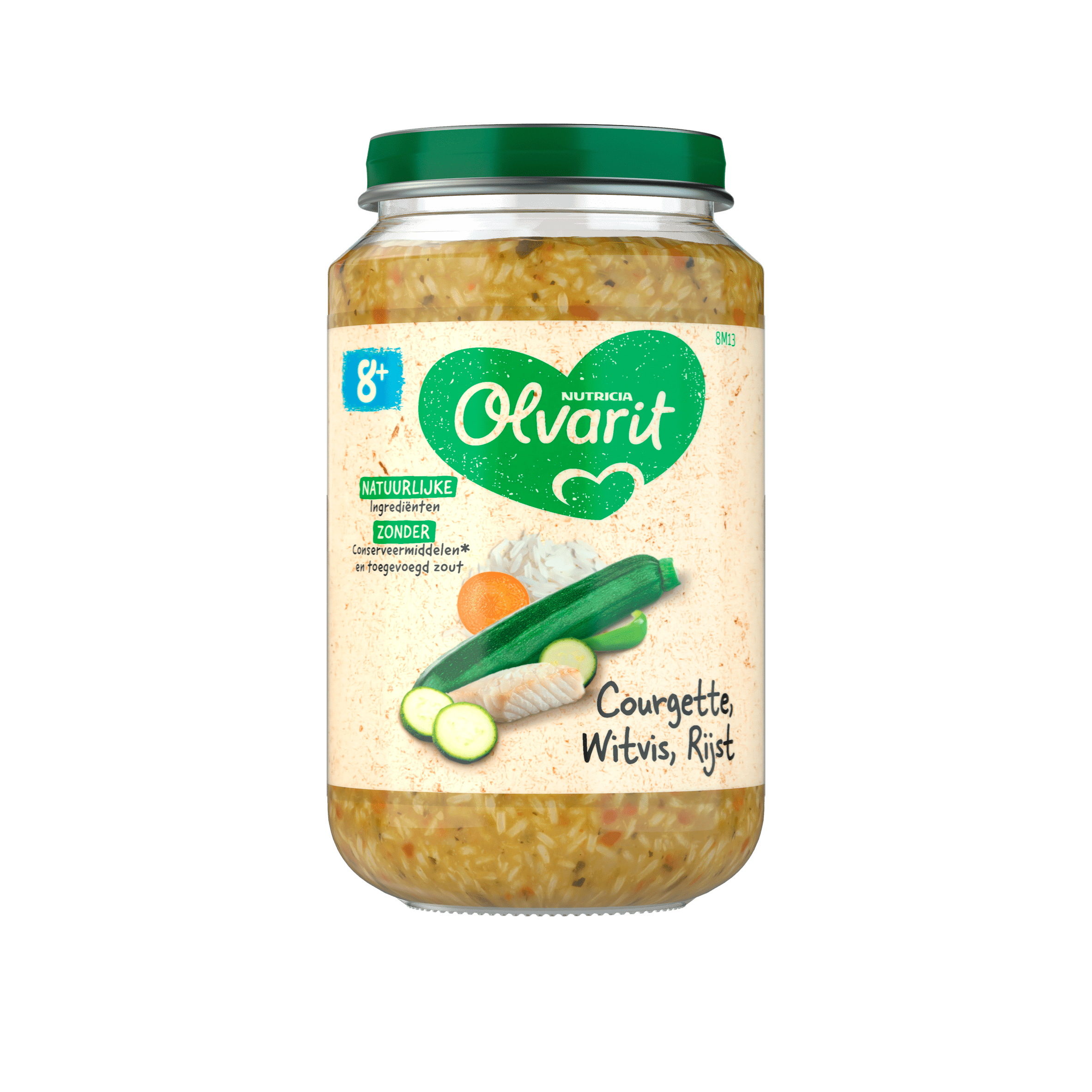 Olvarit 8+mnd Courgette Witvis Rijst