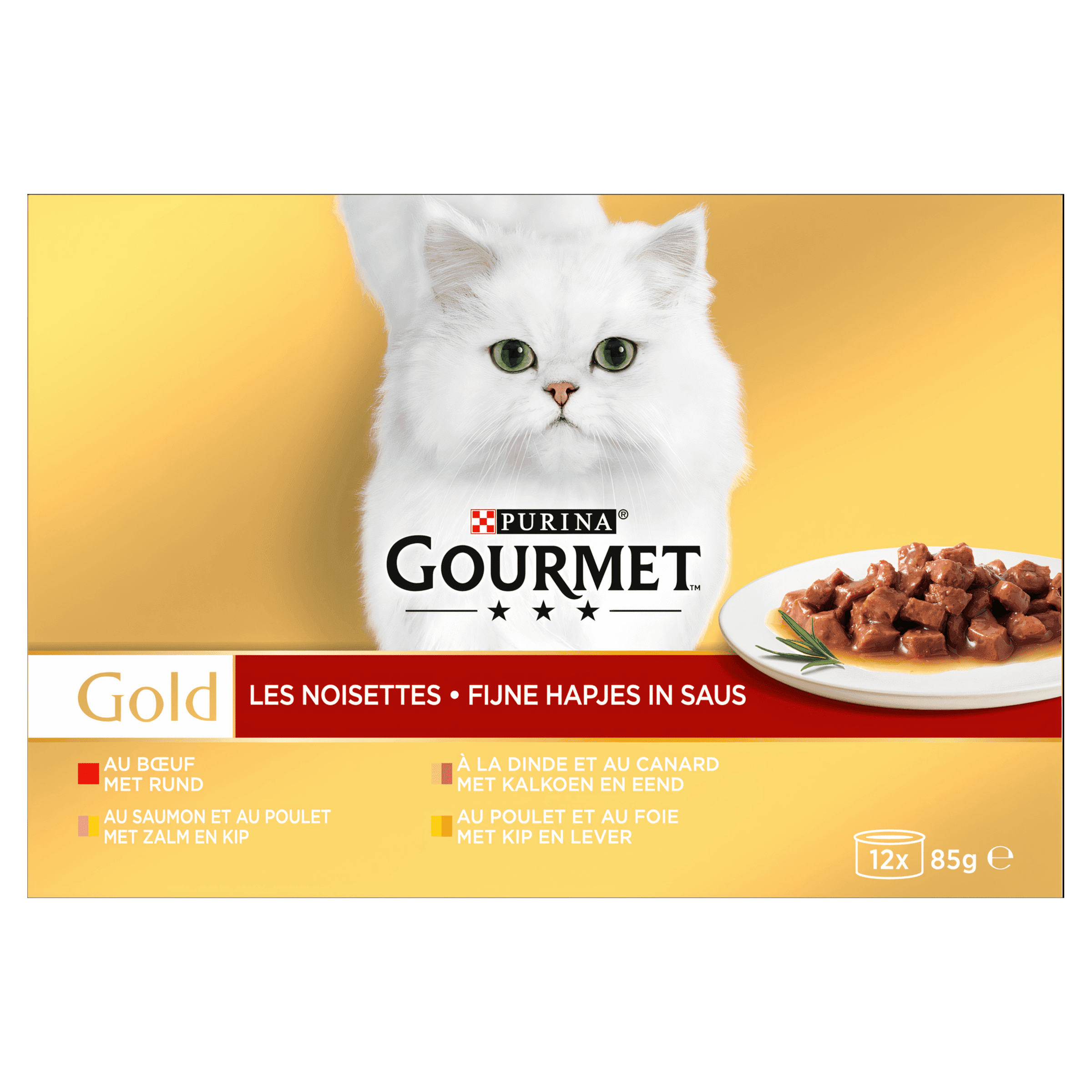 Gourmet Gold Fijne Hapjes kattenvoer vis/vlees