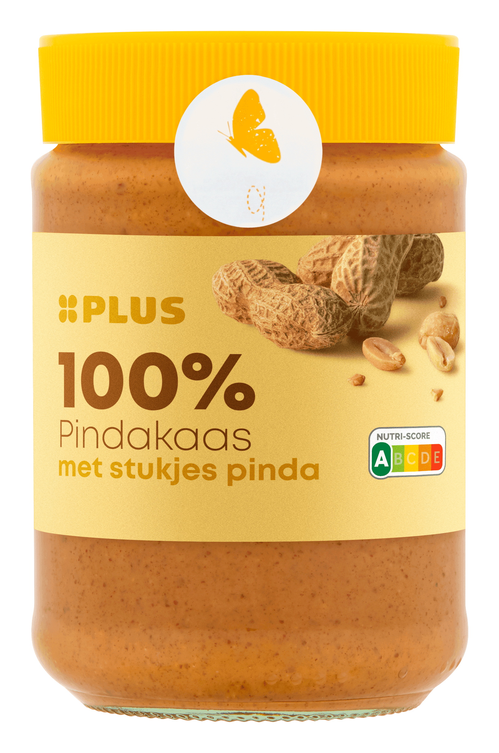 PLUS 100% pindakaas met stukjes pinda
