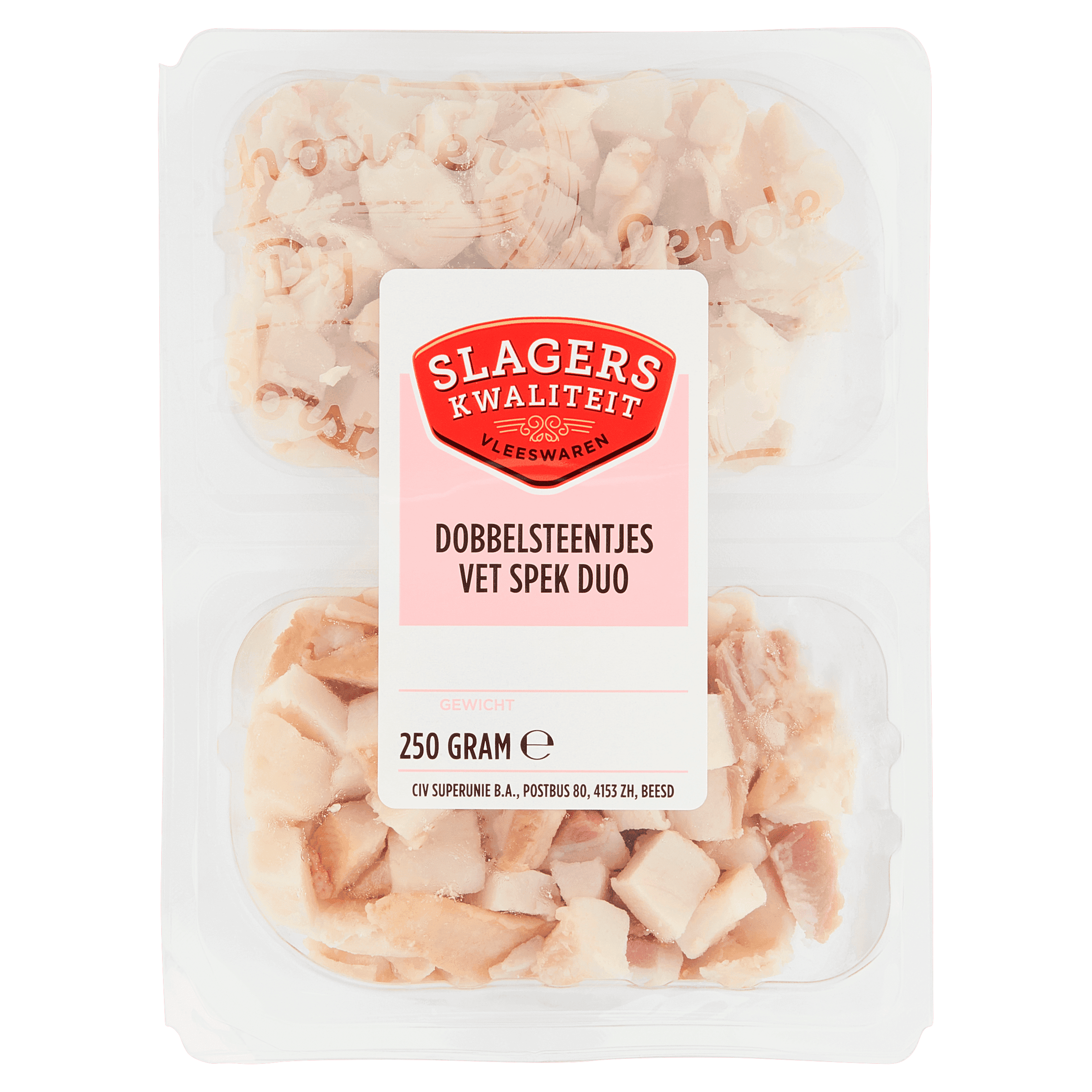 Slagers kwaliteit Vetspek dobbelsteentjes duo