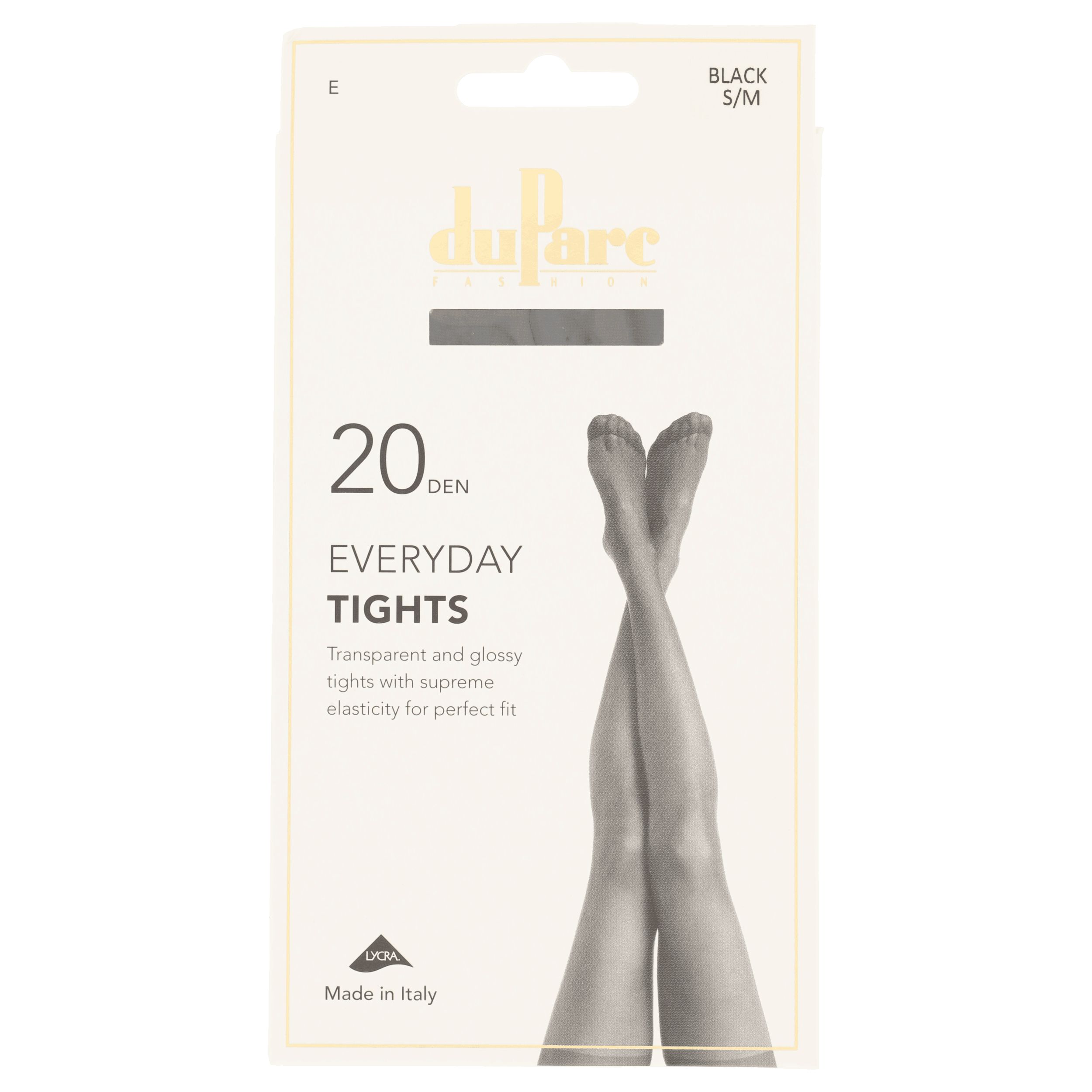 DuParc Panty Lycra 20D Glans Zwart SM