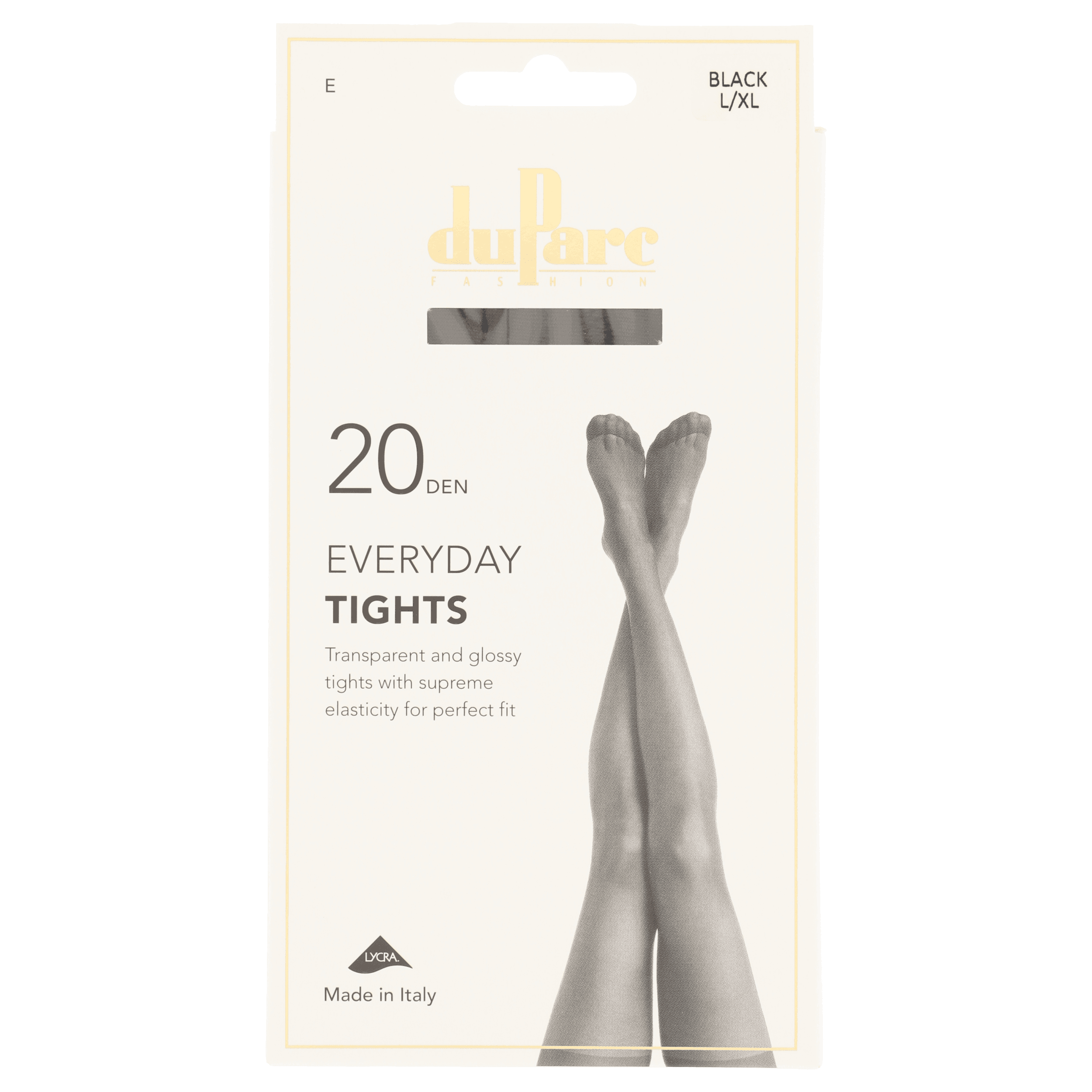 DuParc Panty Lycra 20D Glans Zwart LXL