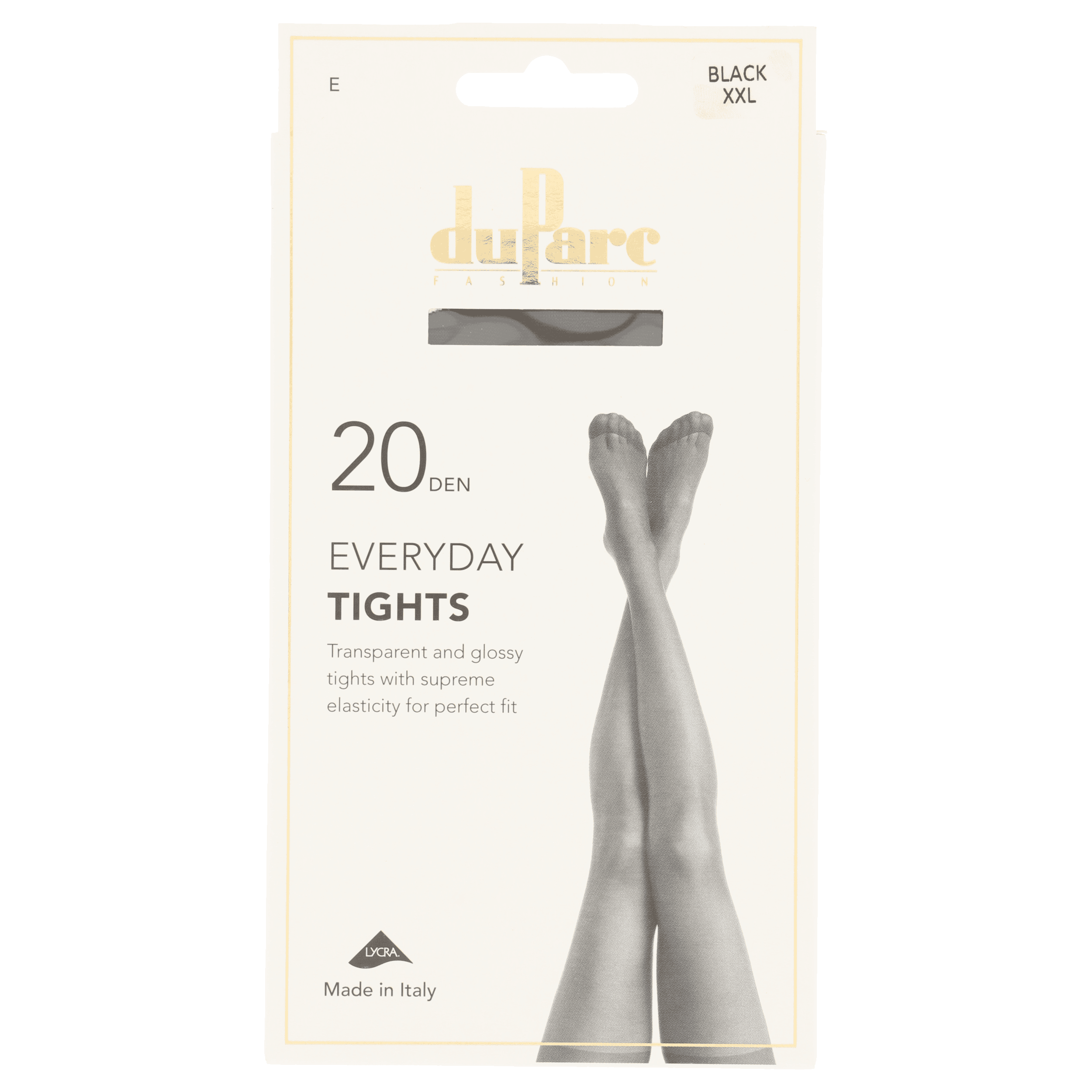 DuParc Panty Lycra 20D Glans Zwart XXL