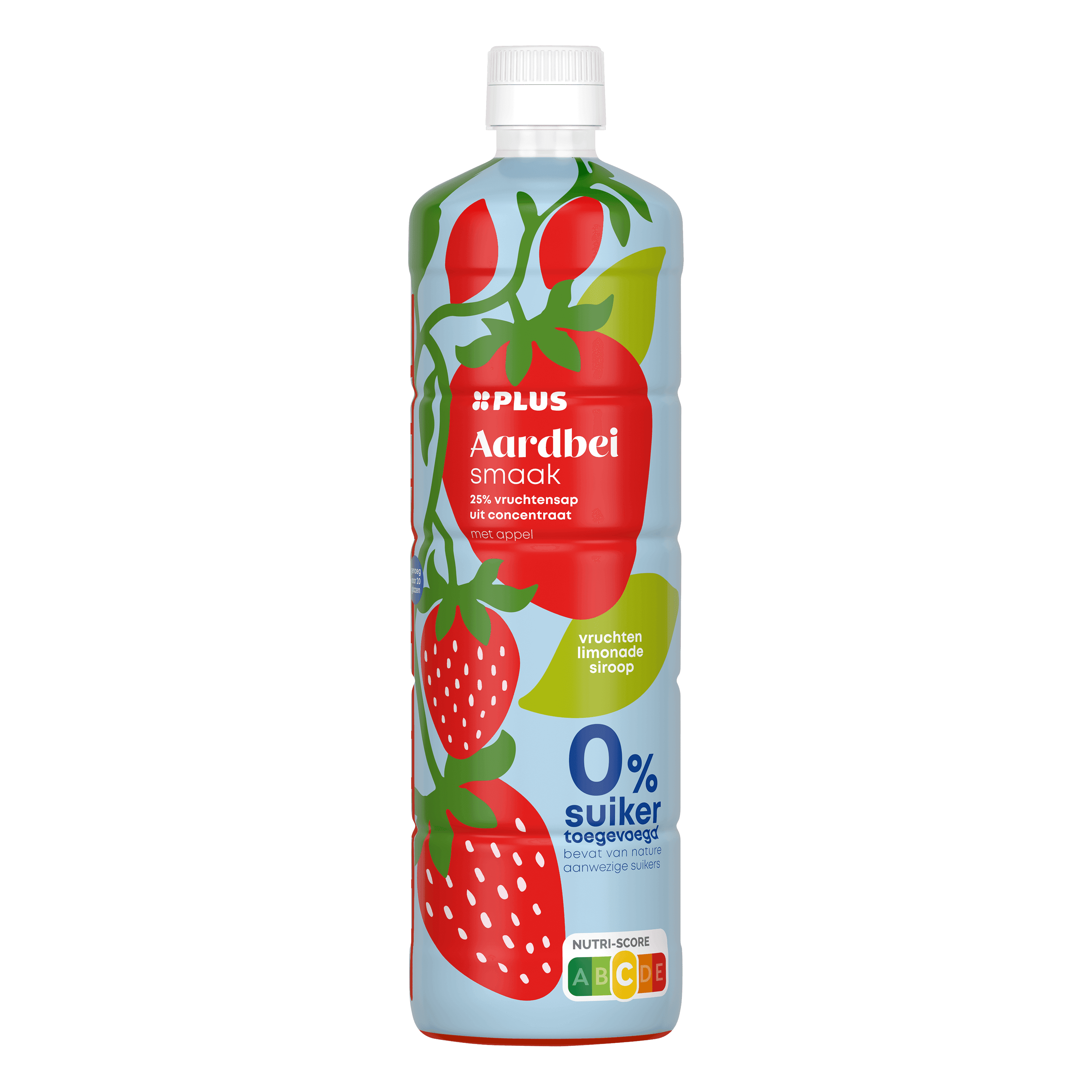 PLUS Limonadesiroop aardbei zero