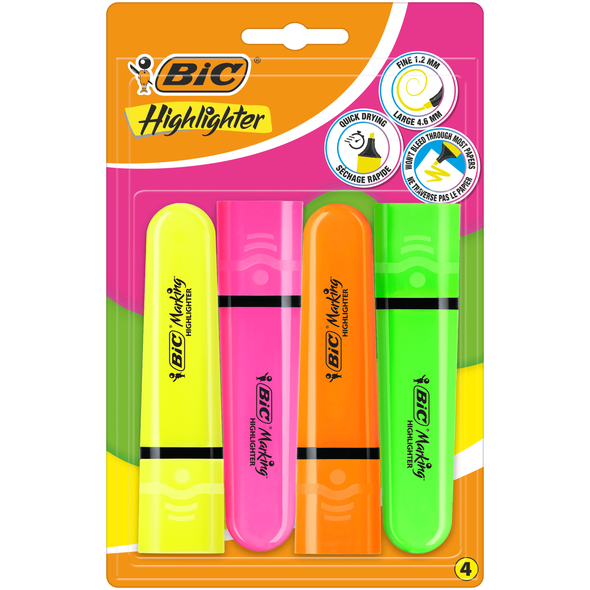 Bic Highlighters Flat Neon