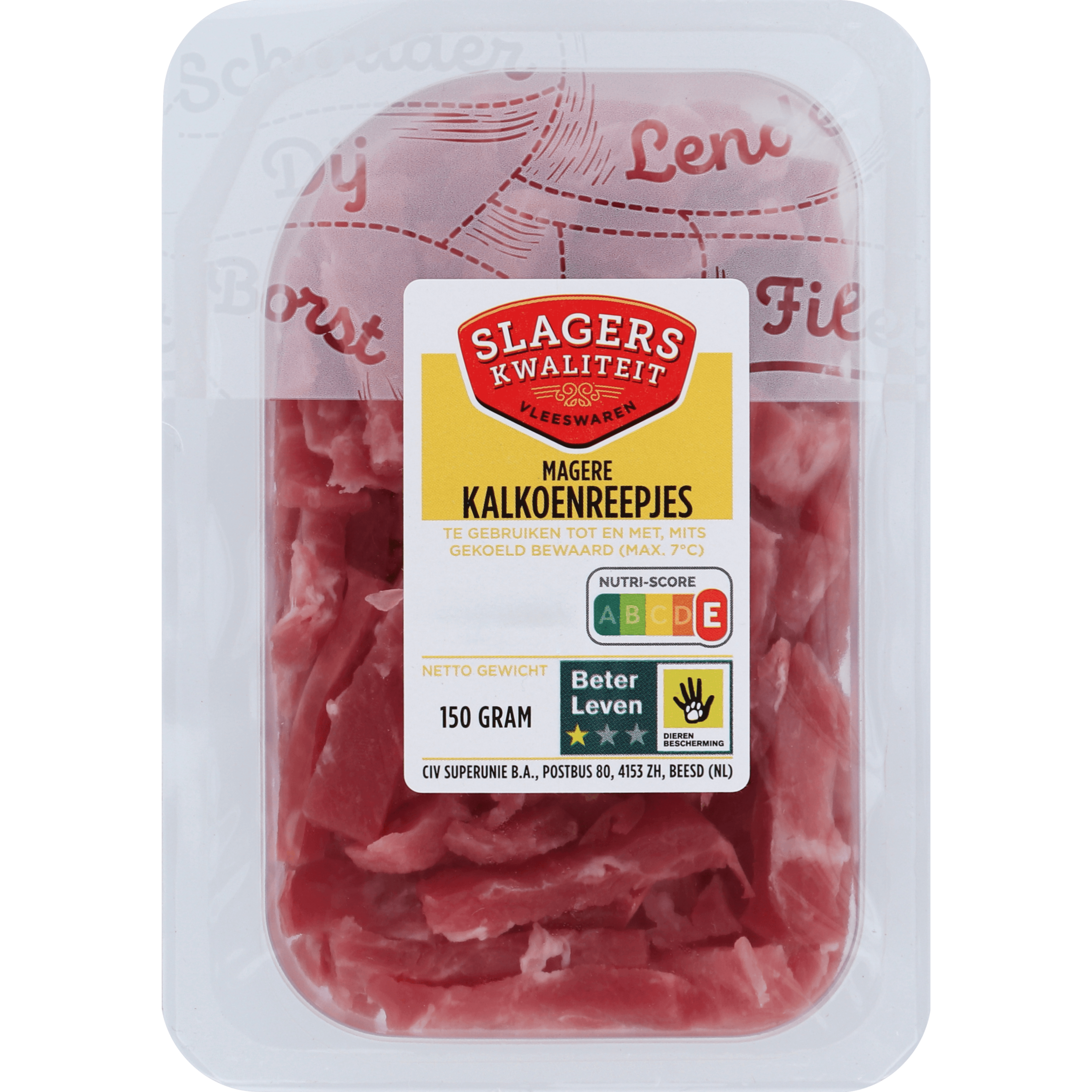 Slagers kwaliteit Kalkoenreepjes