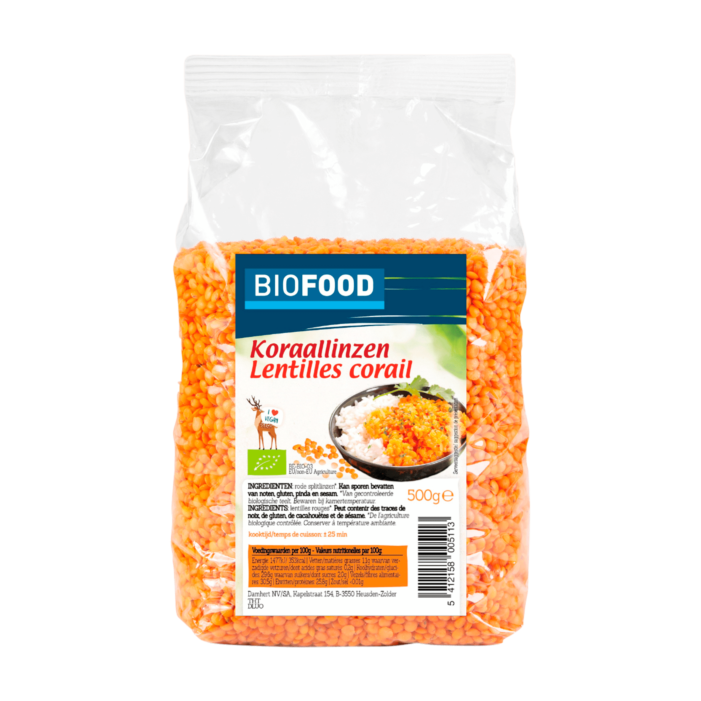 Biofood Rode splitlinzen bio
