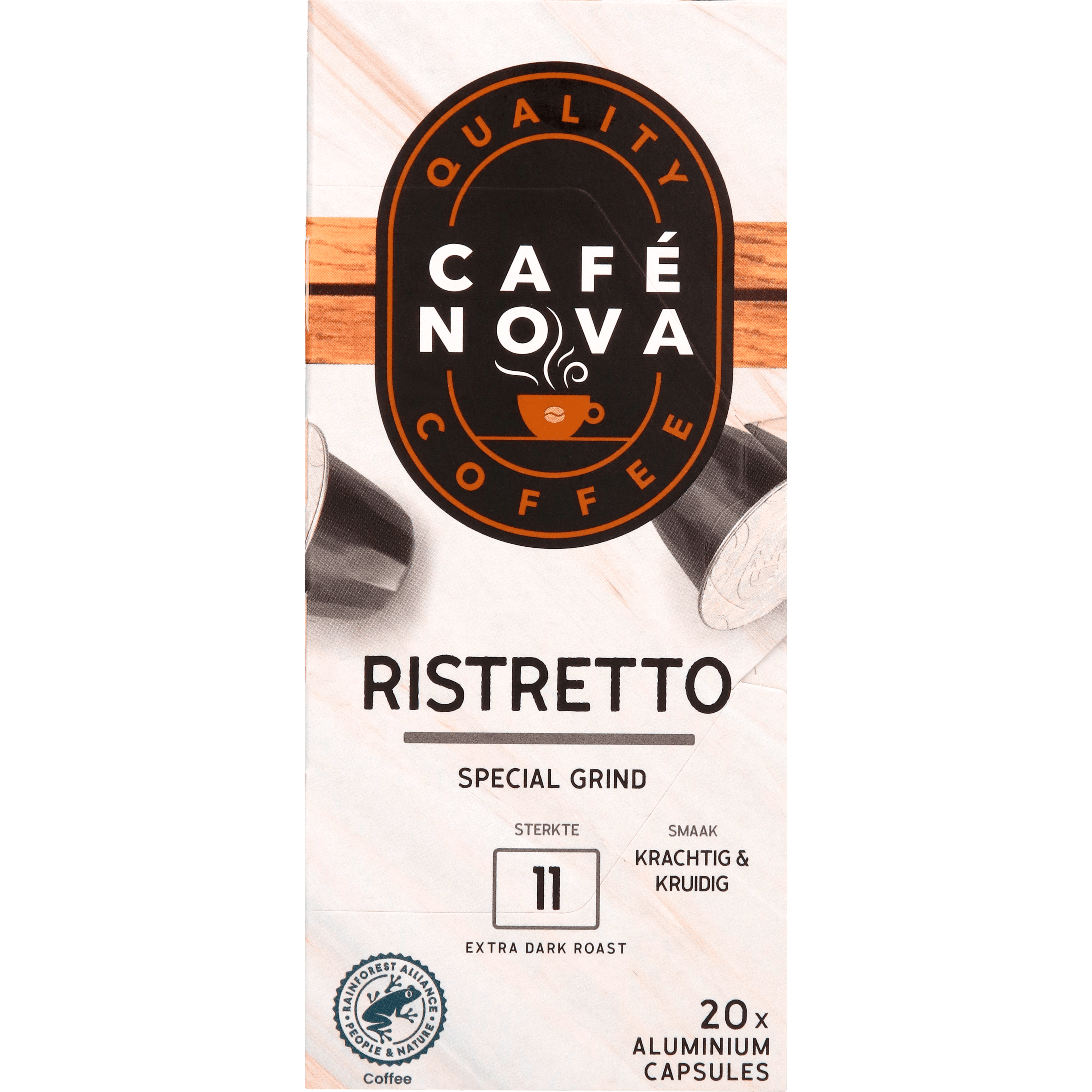 Café Nova Koffiecups ristretto sterkte 11