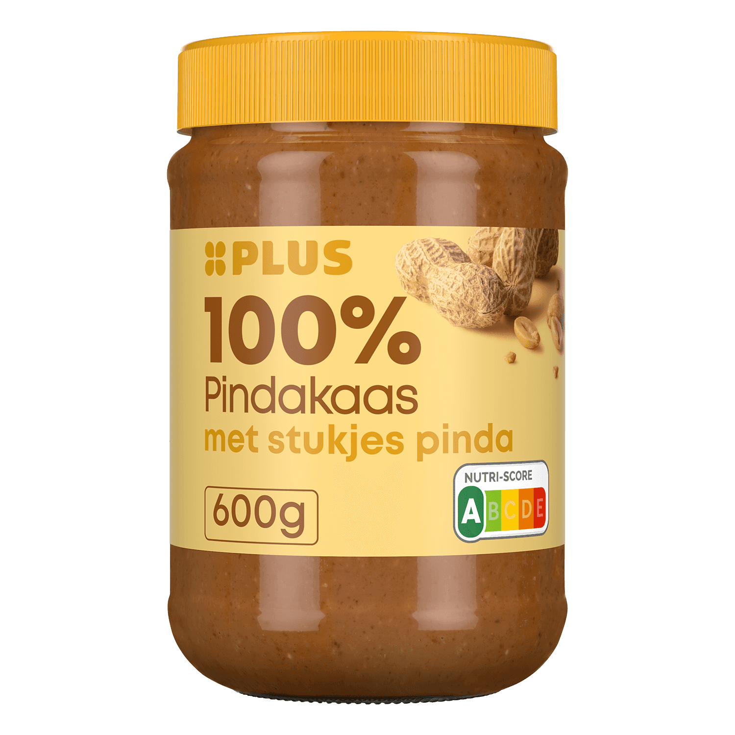 PLUS 100% pindakaas met stukjes pinda