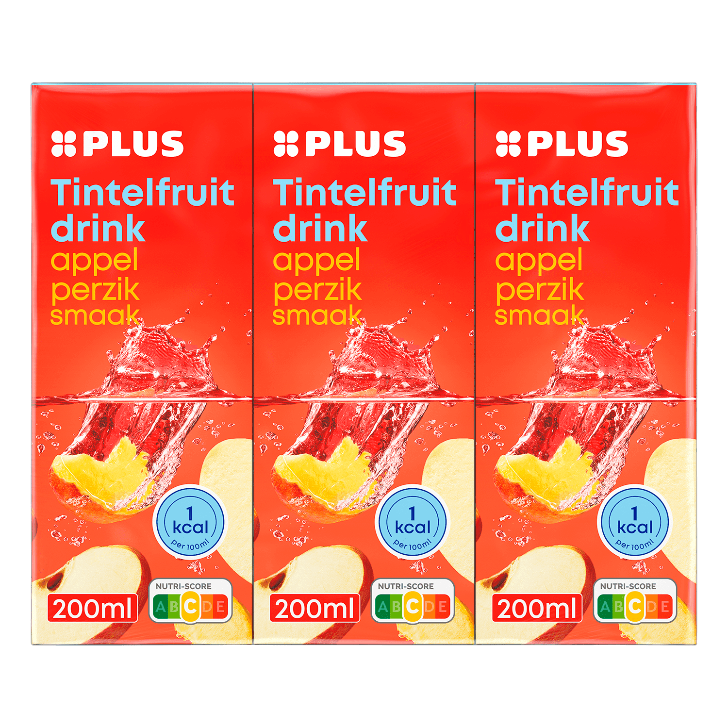 PLUS Tintelfruit 1kcal appel perzik 6-pack