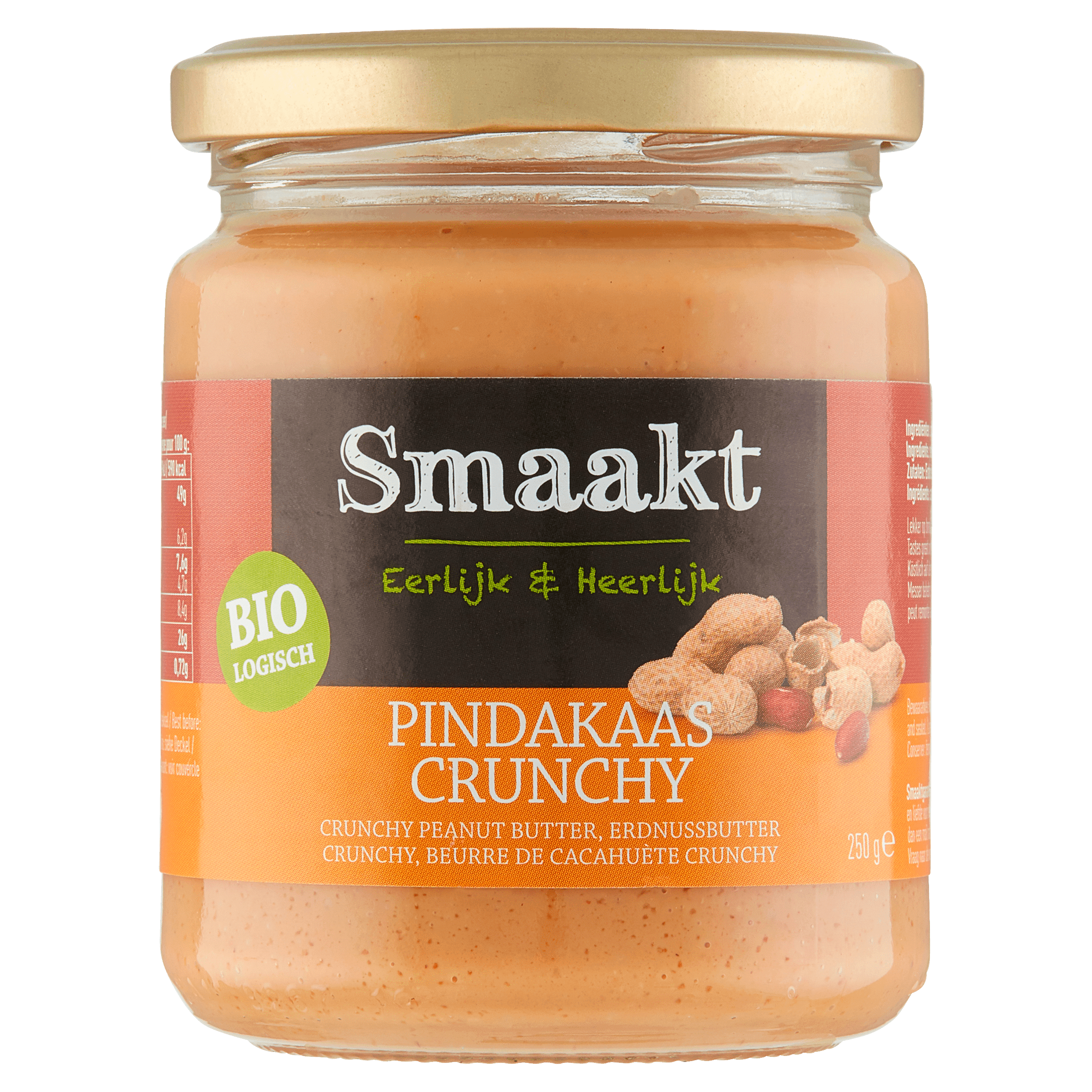 Smaakt Pindakaas crunchy biologisch
