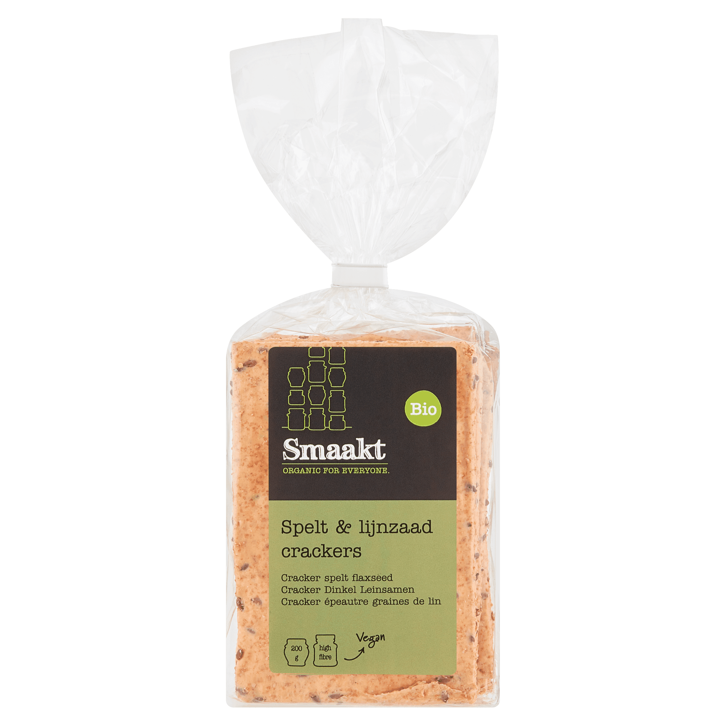 Smaakt Crackers vegan spelt & lijnzaad bio