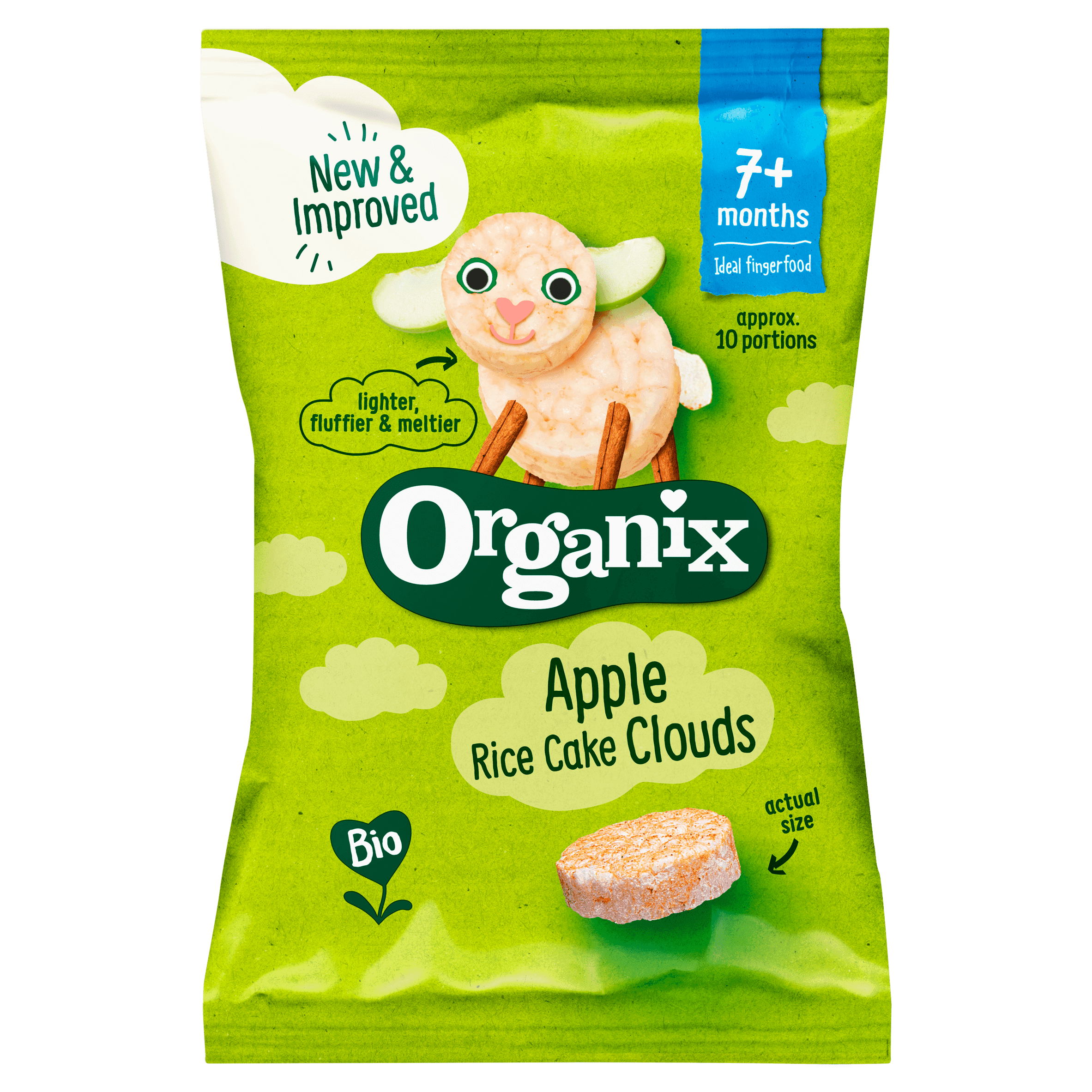 Organix Bio Luchtige Rijstwafeltjes Appel 7+m
