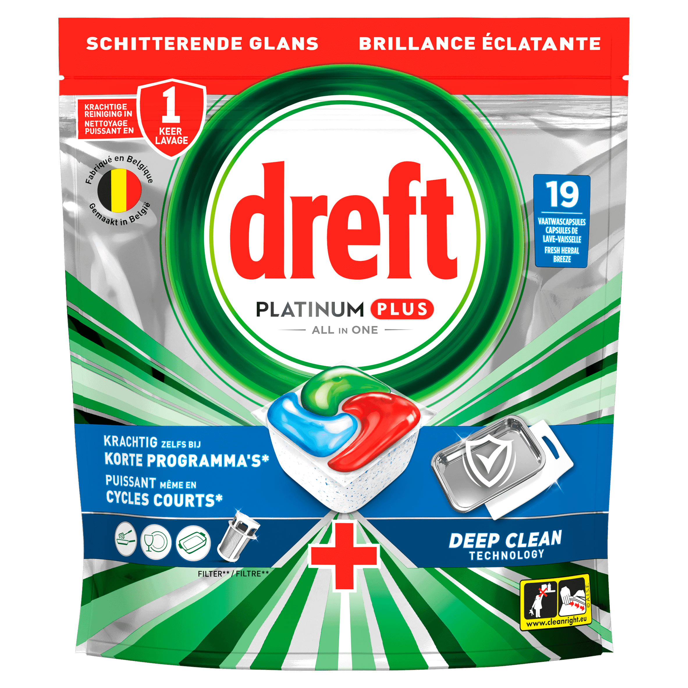 Dreft Platinum + vaatwascapsules deep clean